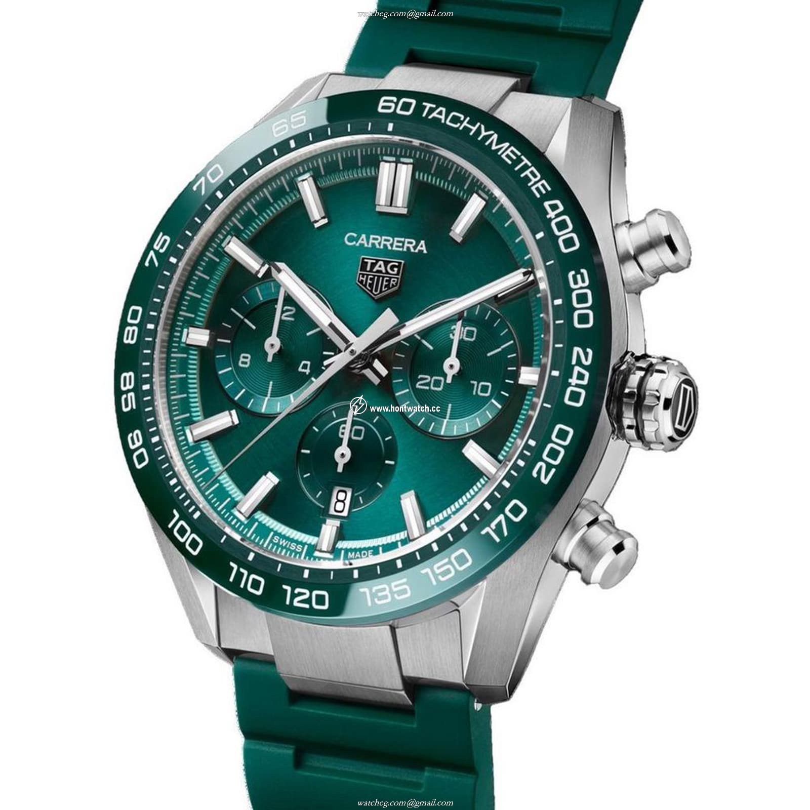 TAG Heuer Carrera CBN2A1N.FT6238 | 44mm Green Automatic Watch - Image 2