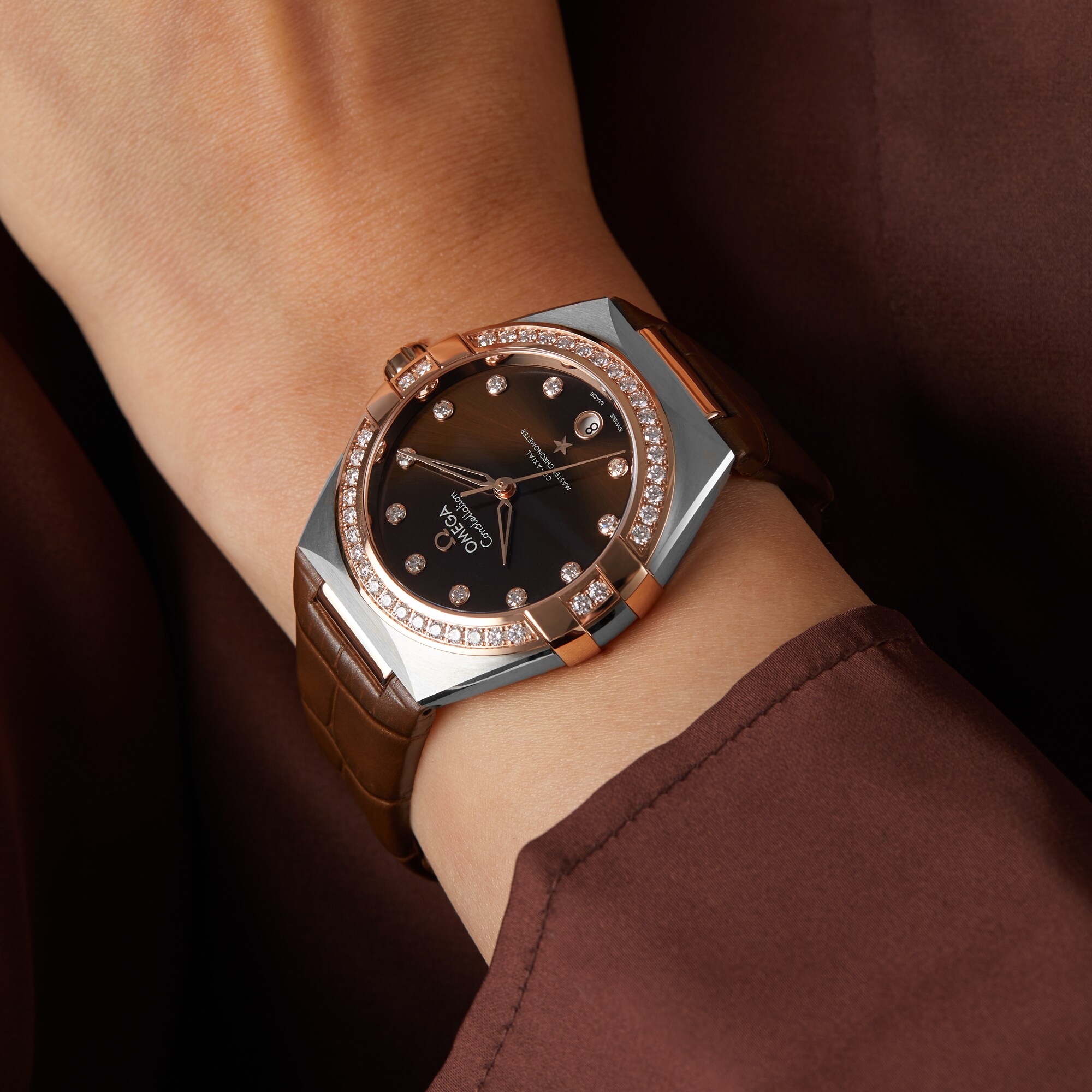 Omega Constellation 36mm Automatic Brown Dial - Stainless Steel Diamond Watch - Image 4