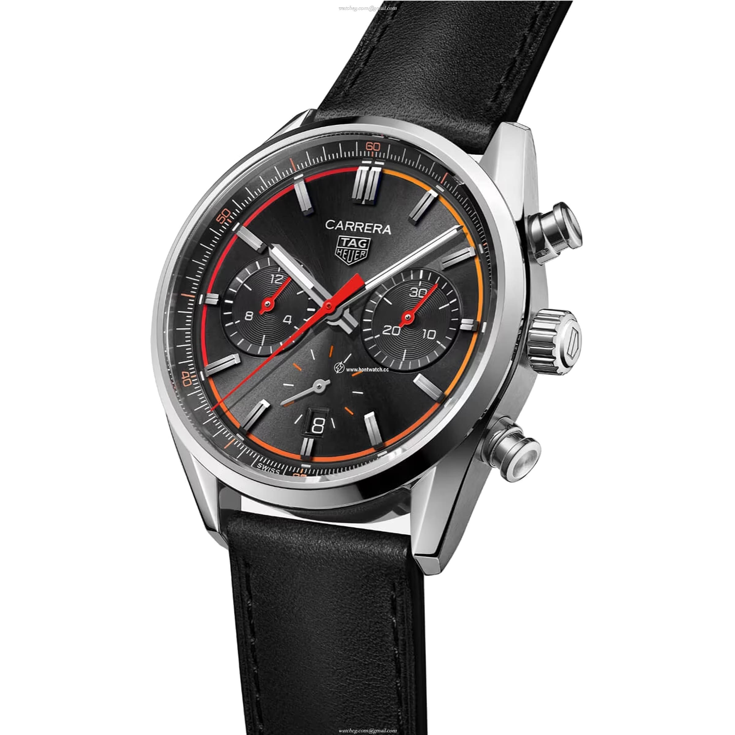 TAG Heuer Carrera CBN201C.FC6542 - 42mm Automatic Black Dial - Leather Strap - Image 2