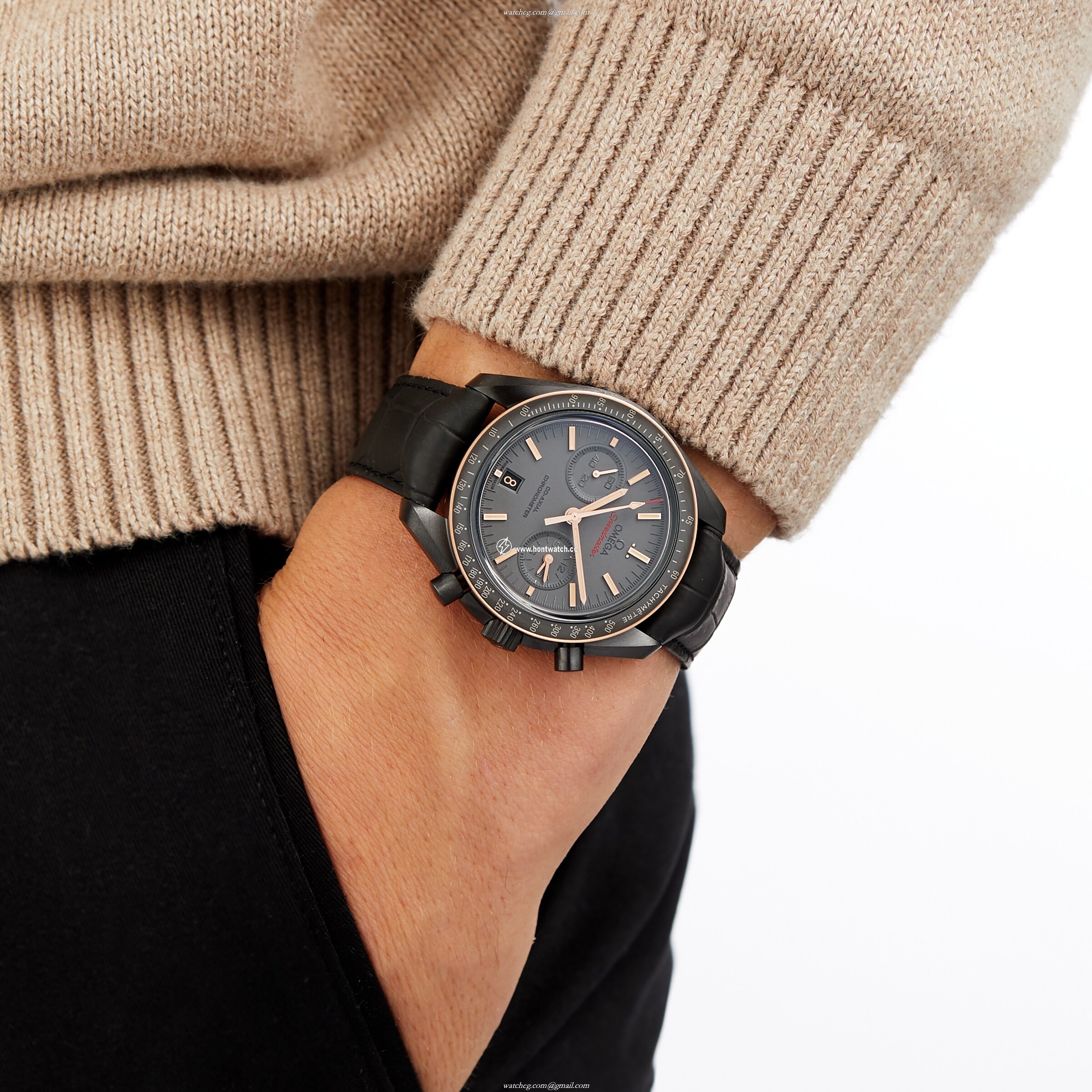 Omega Speedmaster Dark Side of the Moon Replica - 44.25mm Ceramic Automatic Black Watch - Image 2