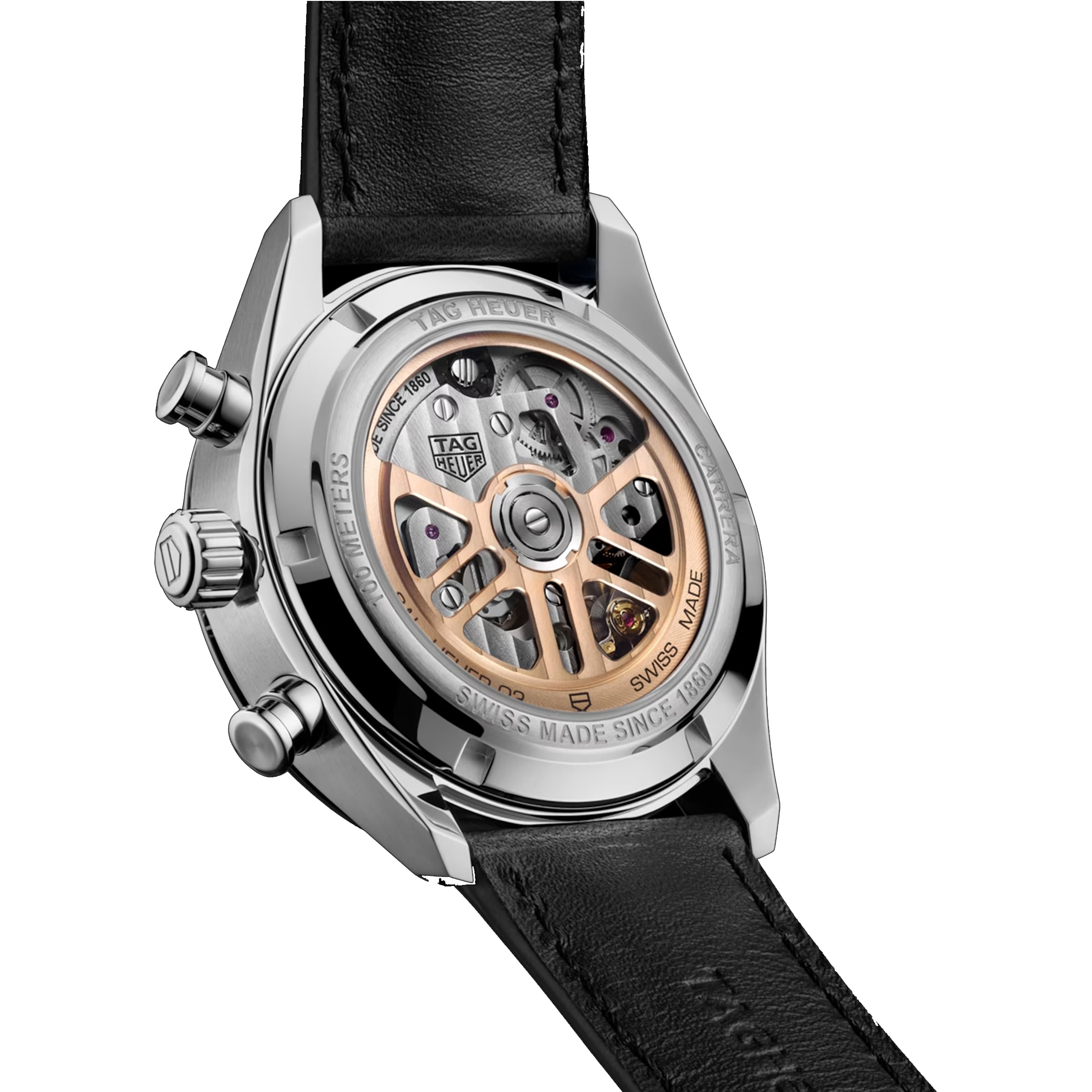 TAG Heuer Carrera CBN201C.FC6542 - 42mm Automatic Black Dial - Leather Strap - Image 4