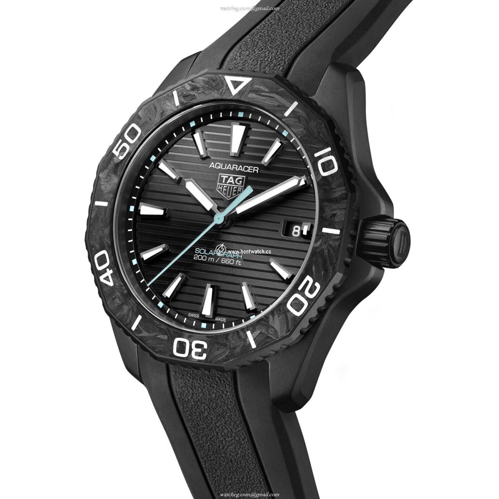 TAG Heuer Aquaracer Solar Powered Watch - 40mm Black Stainless Steel - Image 2