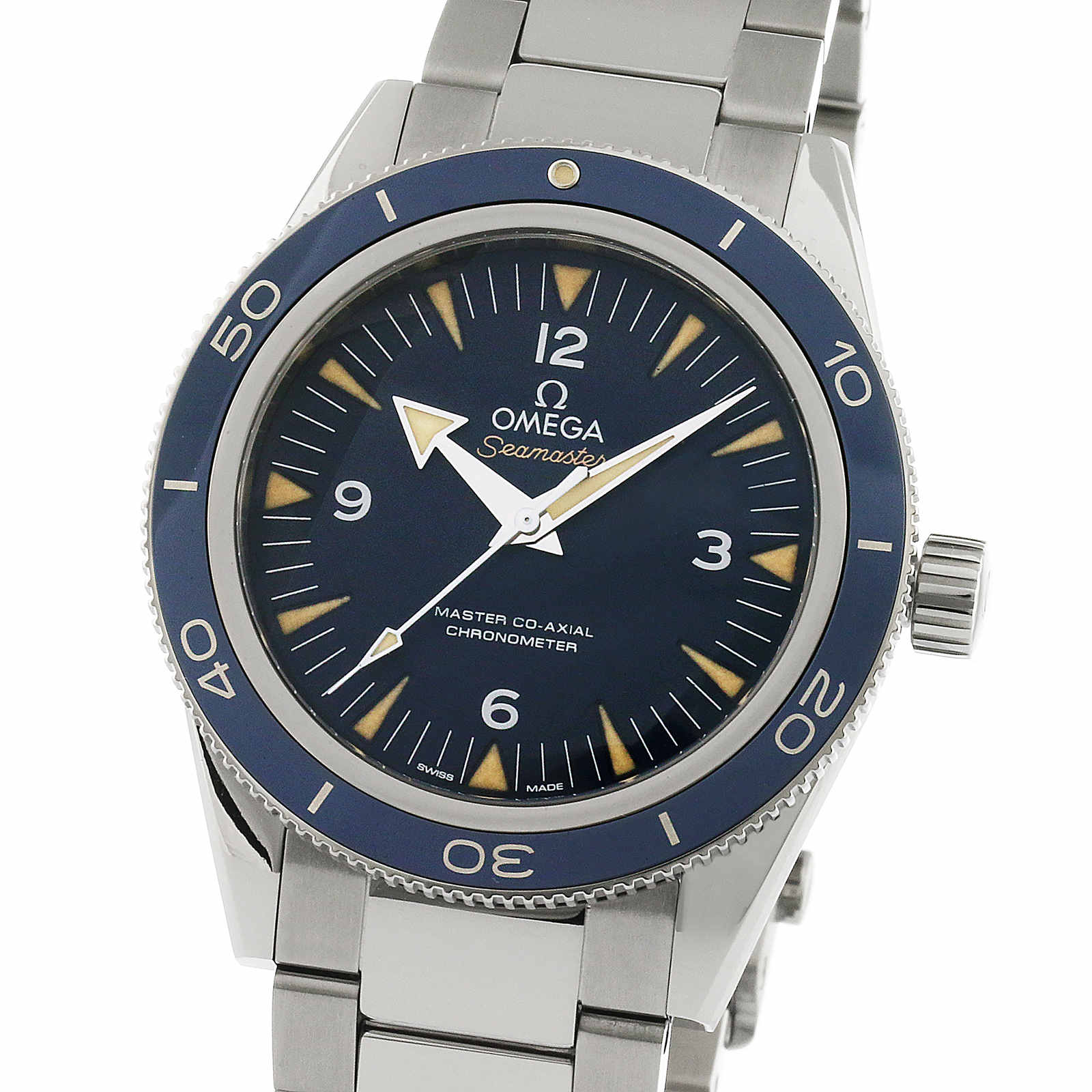 Omega Seamaster Titanium Automatic Blue Replica Watch - 41mm - Arabic Dial - Image 4