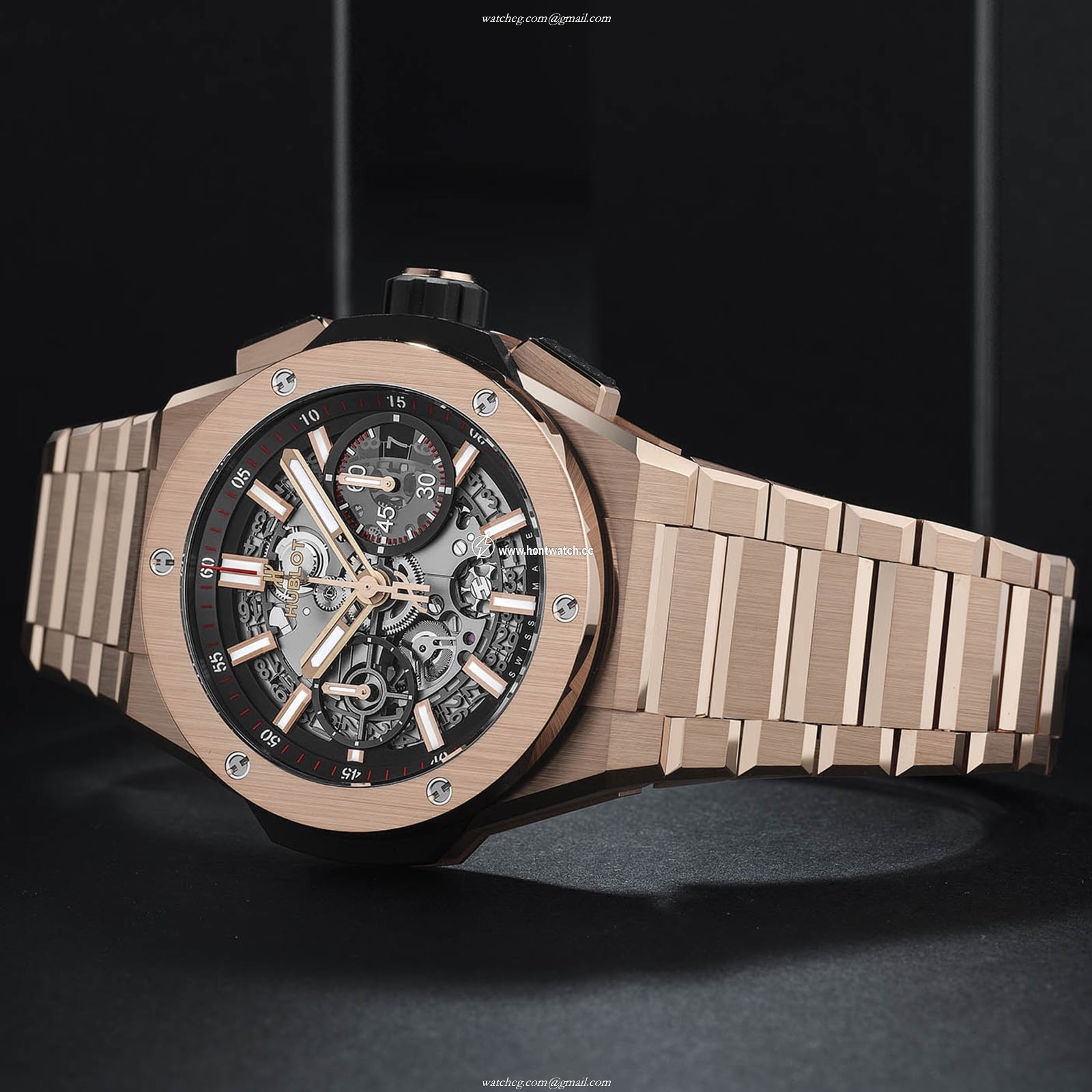 Hublot Big Bang 18ct Rose Gold Automatic Watch - 42mm Black Dial | Replica - Image 2