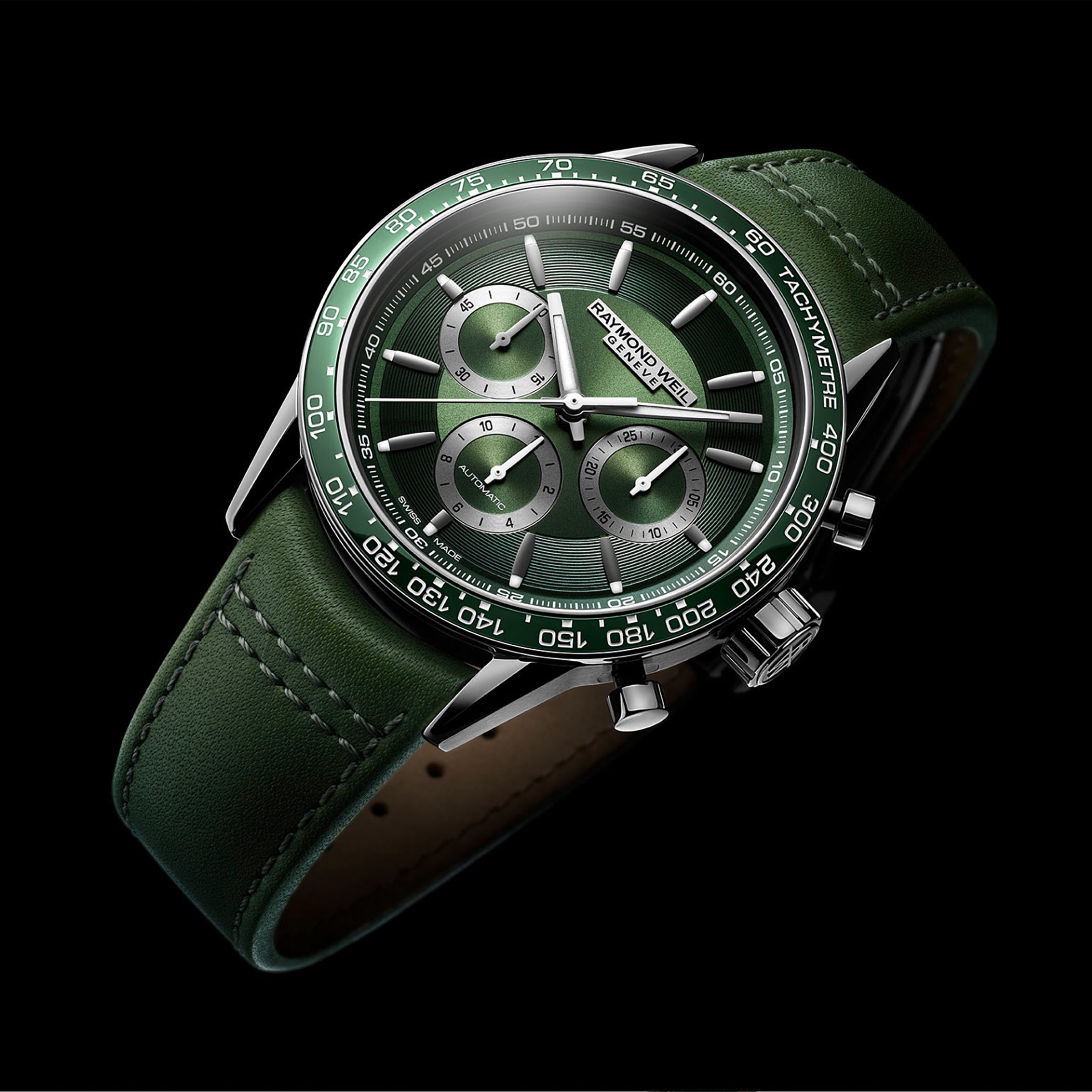 Raymond Weil Freelancer Automatic Green Dial - 43.5mm Stainless Steel Watch - Image 4