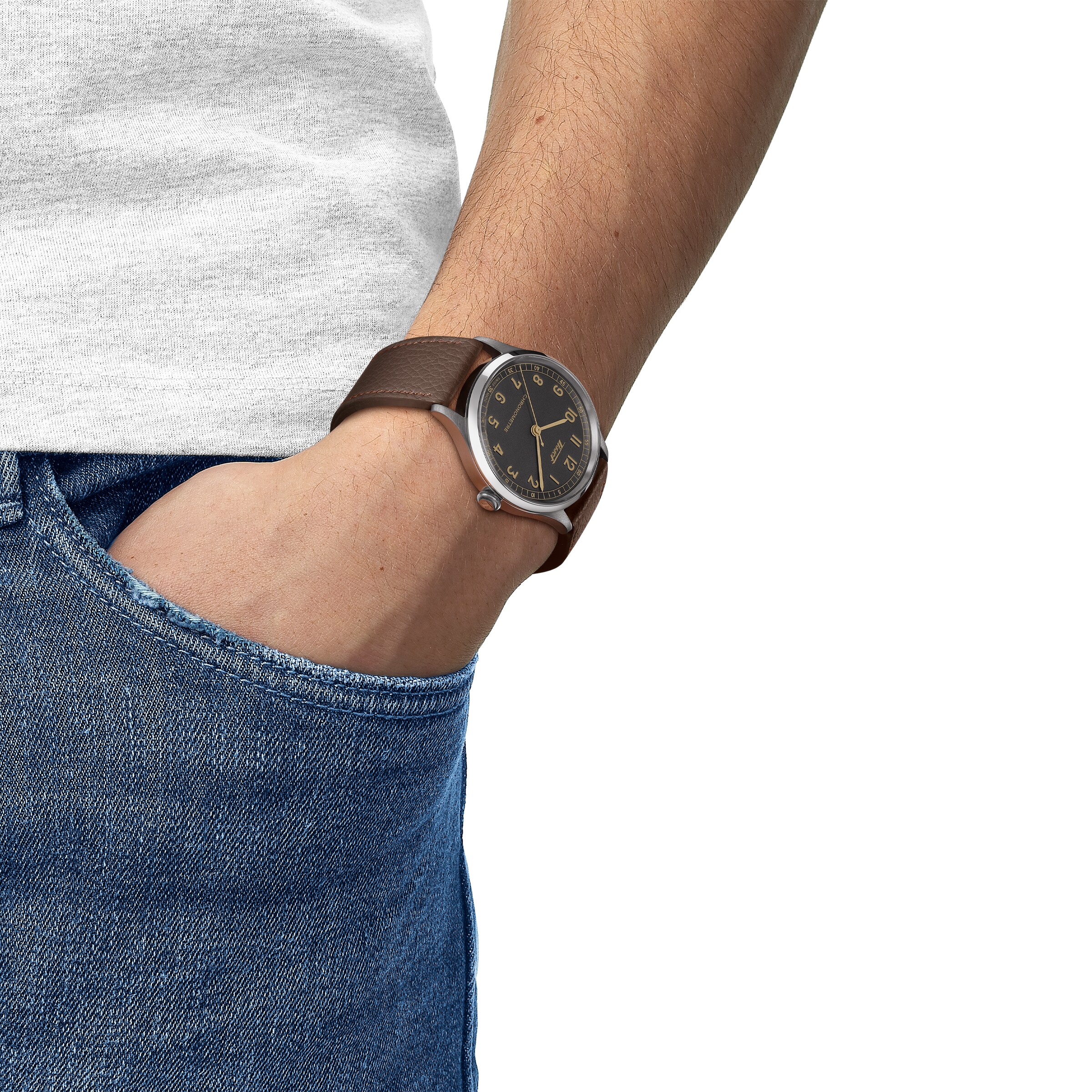 Tissot T-Heritage Automatic Watch - 39mm Stainless Steel & Brown Leather - Image 4
