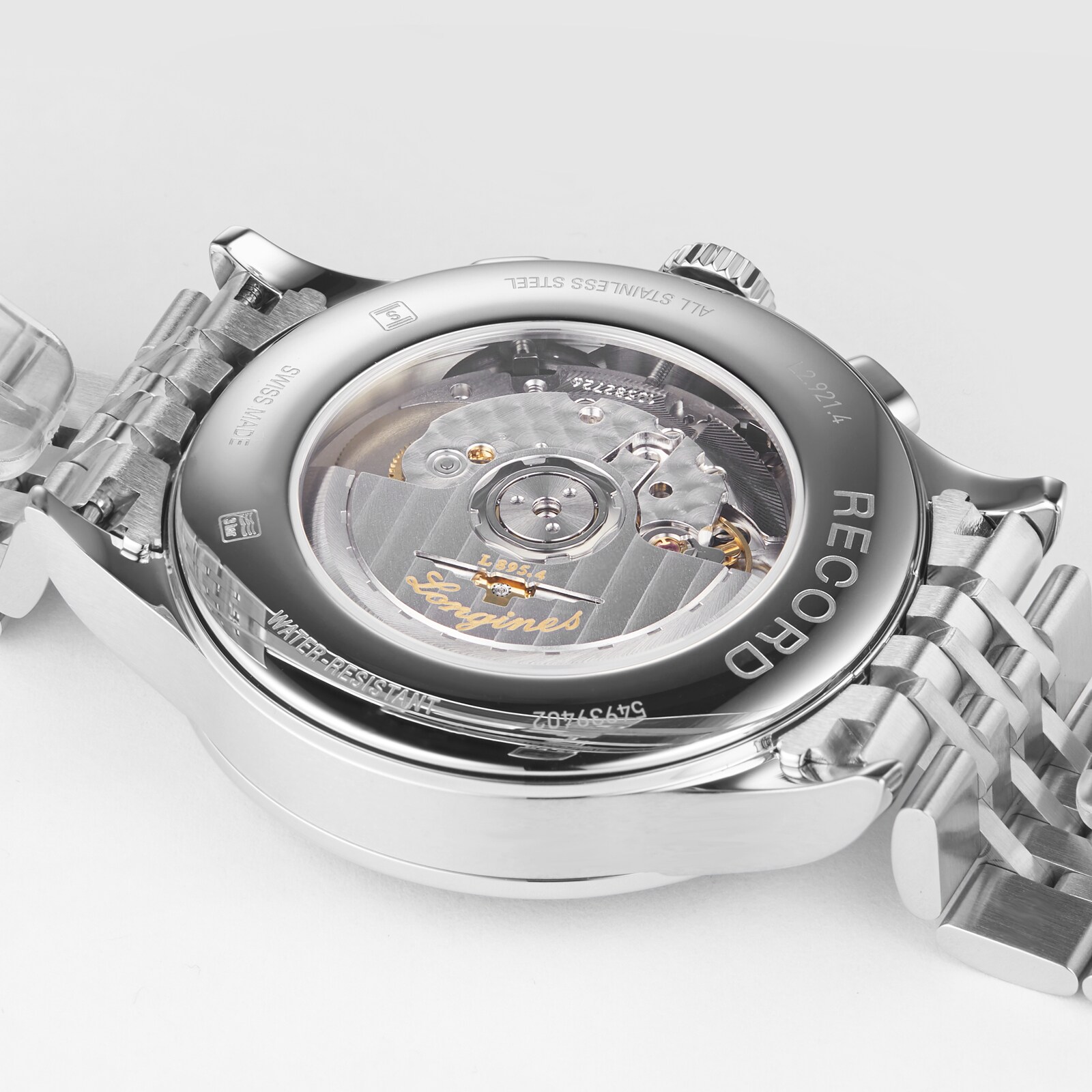 Longines Record L29214566 Automatic Watch - 40mm Black Dial | Stainless Steel - Image 4