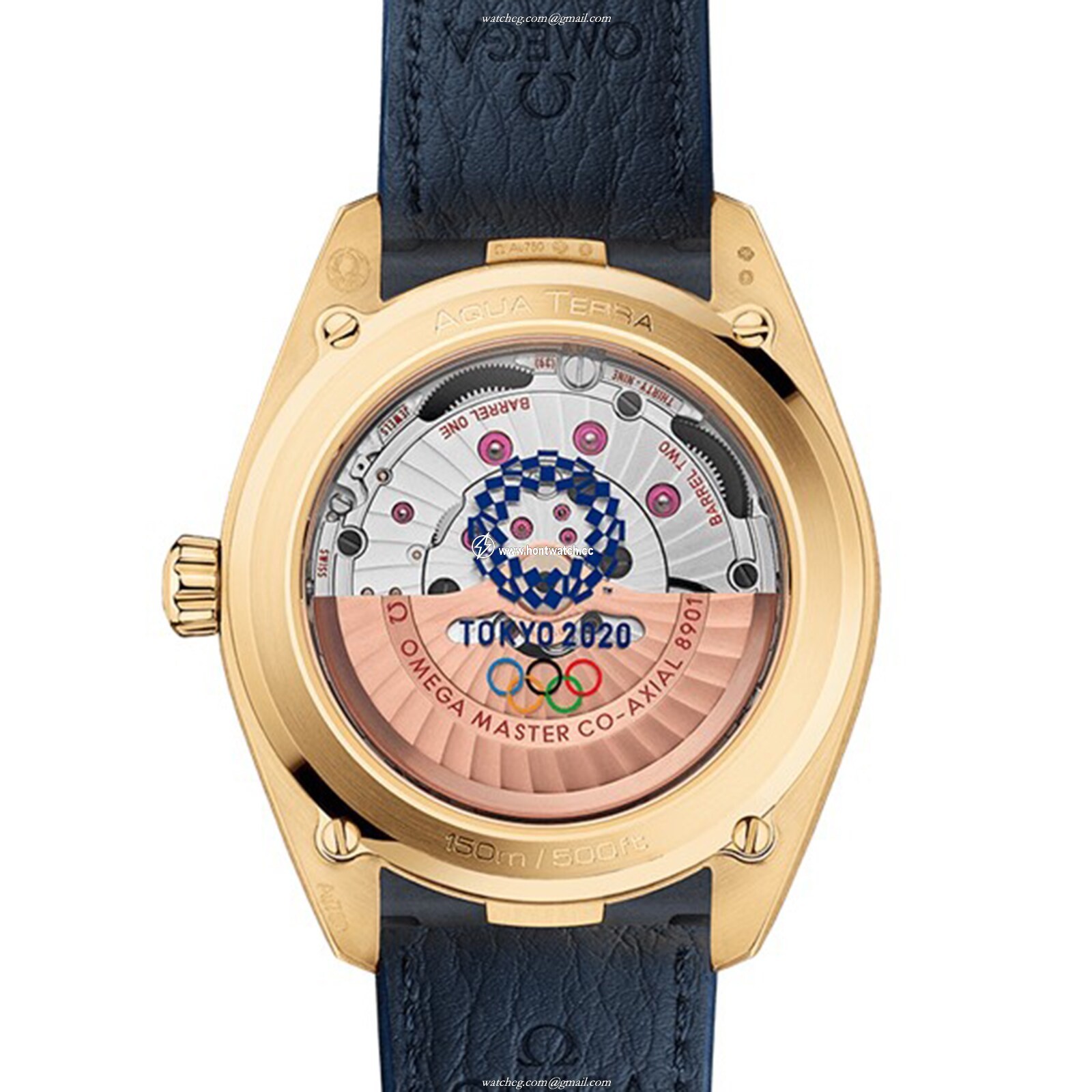 Omega Aquaterra 41mm 18ct Yellow Gold Automatic Blue Replica Watch - Image 2