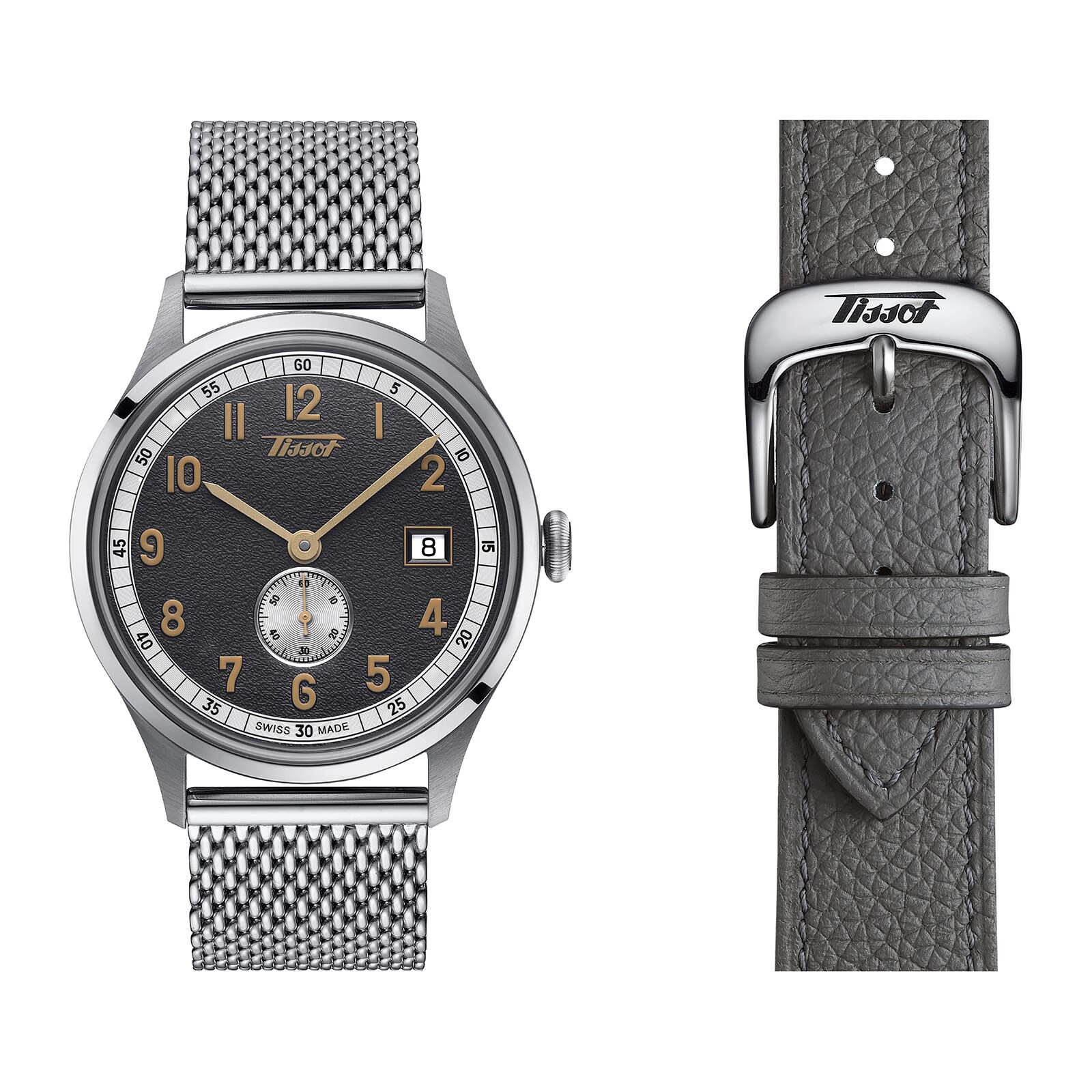 Tissot T-Heritage Automatic Grey Watch - 39mm Stainless Steel - Arabic Dial - Image 4