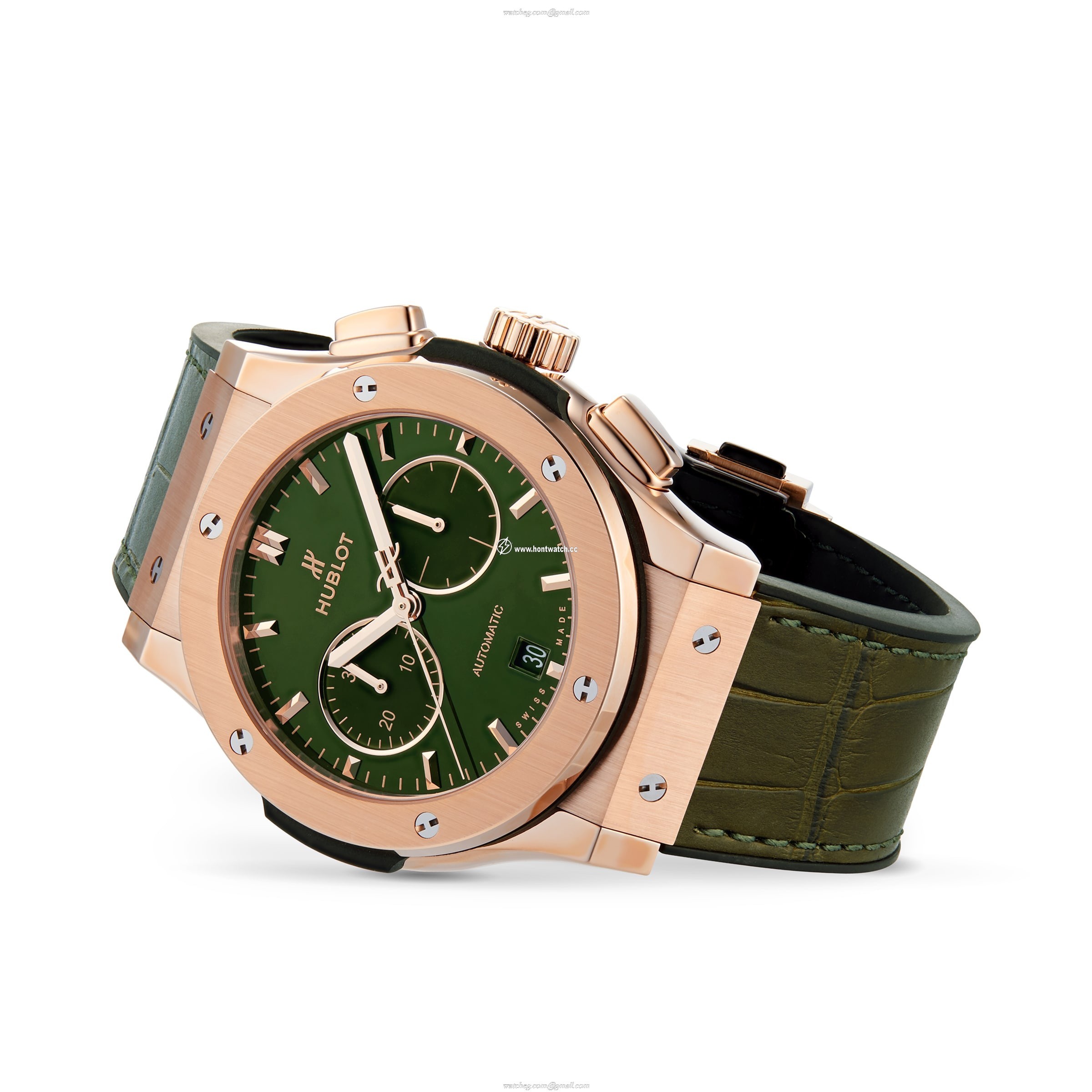 Hublot 541.OX.8980.LR | 18ct Rose Gold Automatic Green Dial Watch - Image 2