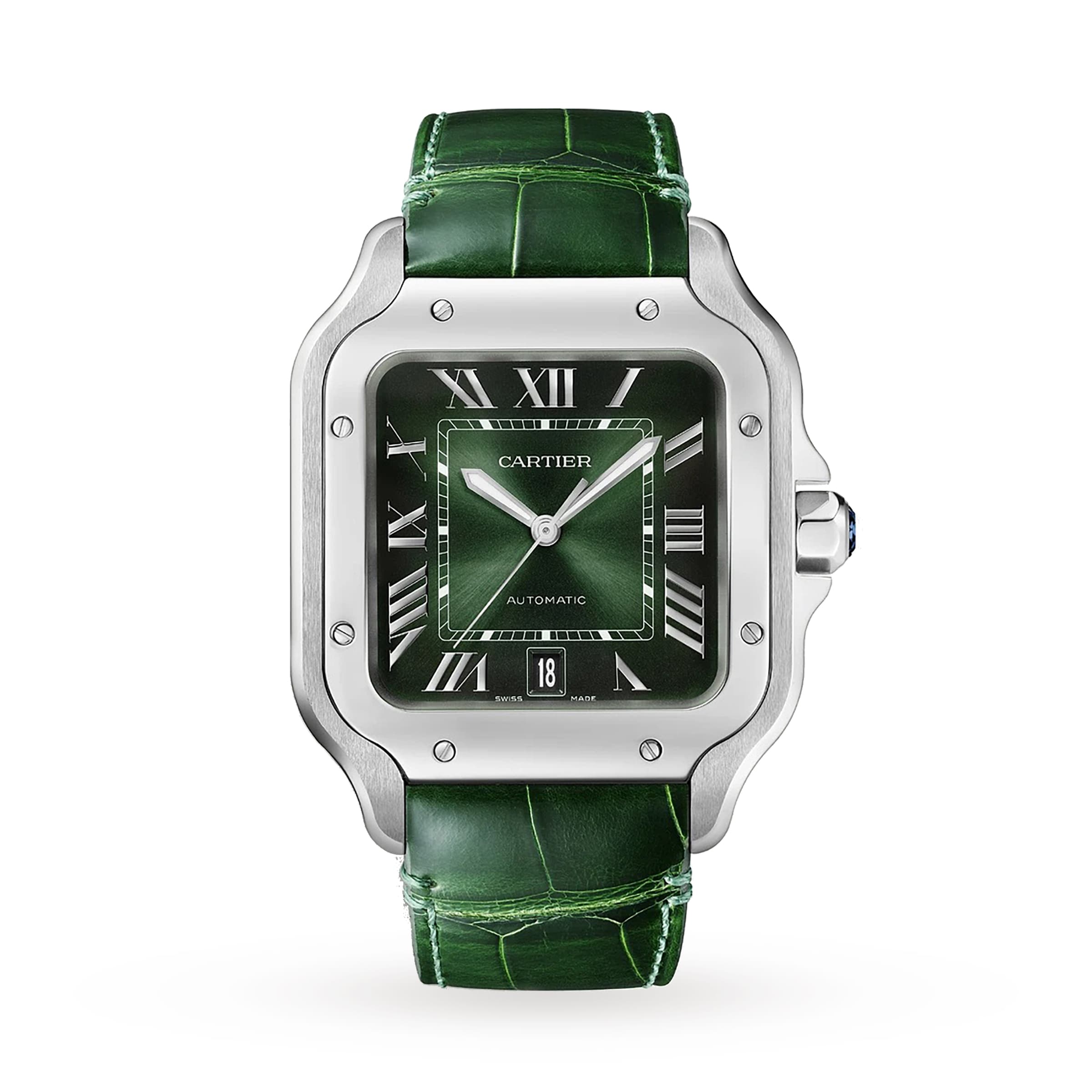 Cartier Santos de Cartier WSSA0062 - 40mm Steel Automatic Green Dial - Image 3