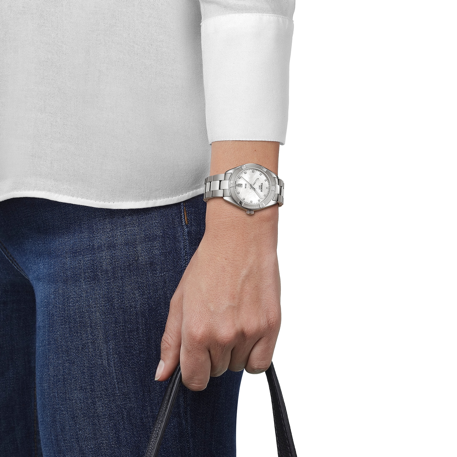 Tissot PR 100 Ladies Watch - 36mm Stainless Steel Quartz - Mother of Pearl Dial - Image 3