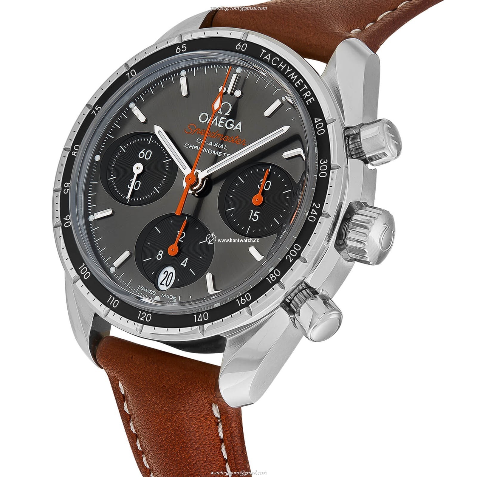 Omega Speedmaster 38mm Automatic Grey Dial - Stainless Steel Leather Strap - Image 2