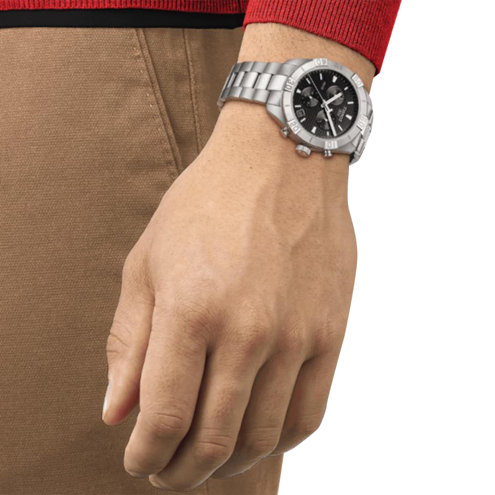 Tissot T-Classic PR 100 Sport Chronograph - 44mm Black Dial - Stainless Steel - Image 4
