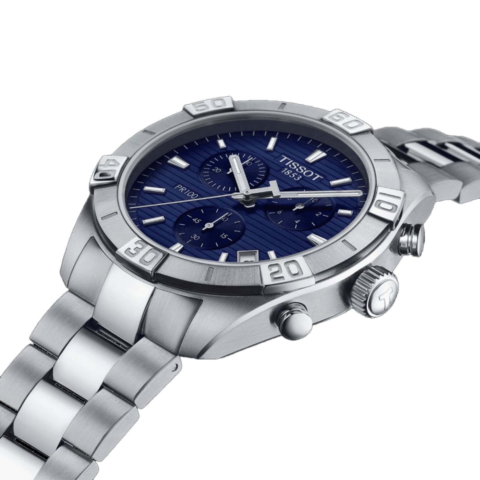 Tissot T-Classic PR 100 Sport Chronograph - 44mm Blue Dial - Stainless Steel - Image 3