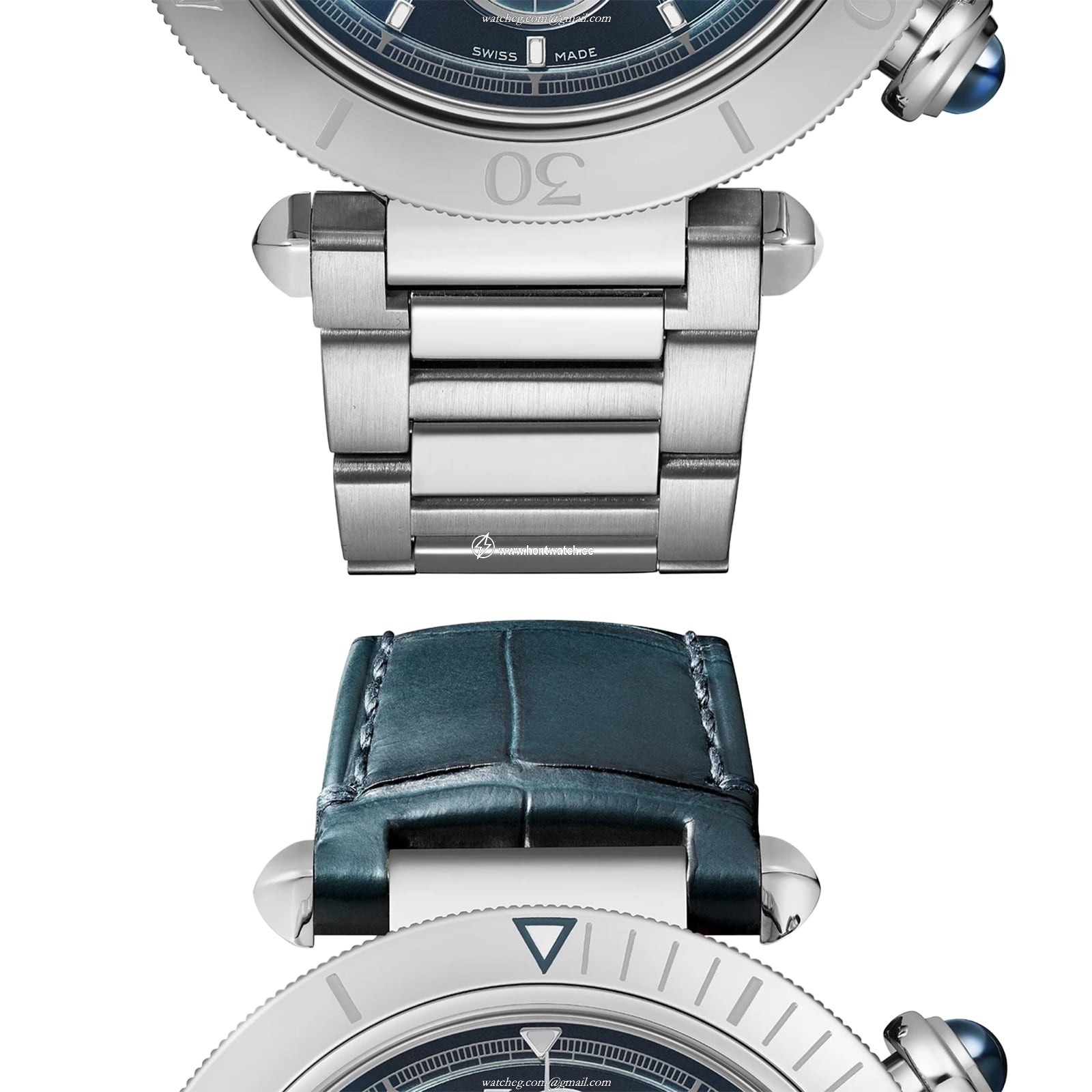 Cartier Pasha de Cartier WSPA0039 - 41mm Steel Automatic Blue Watch - Image 2