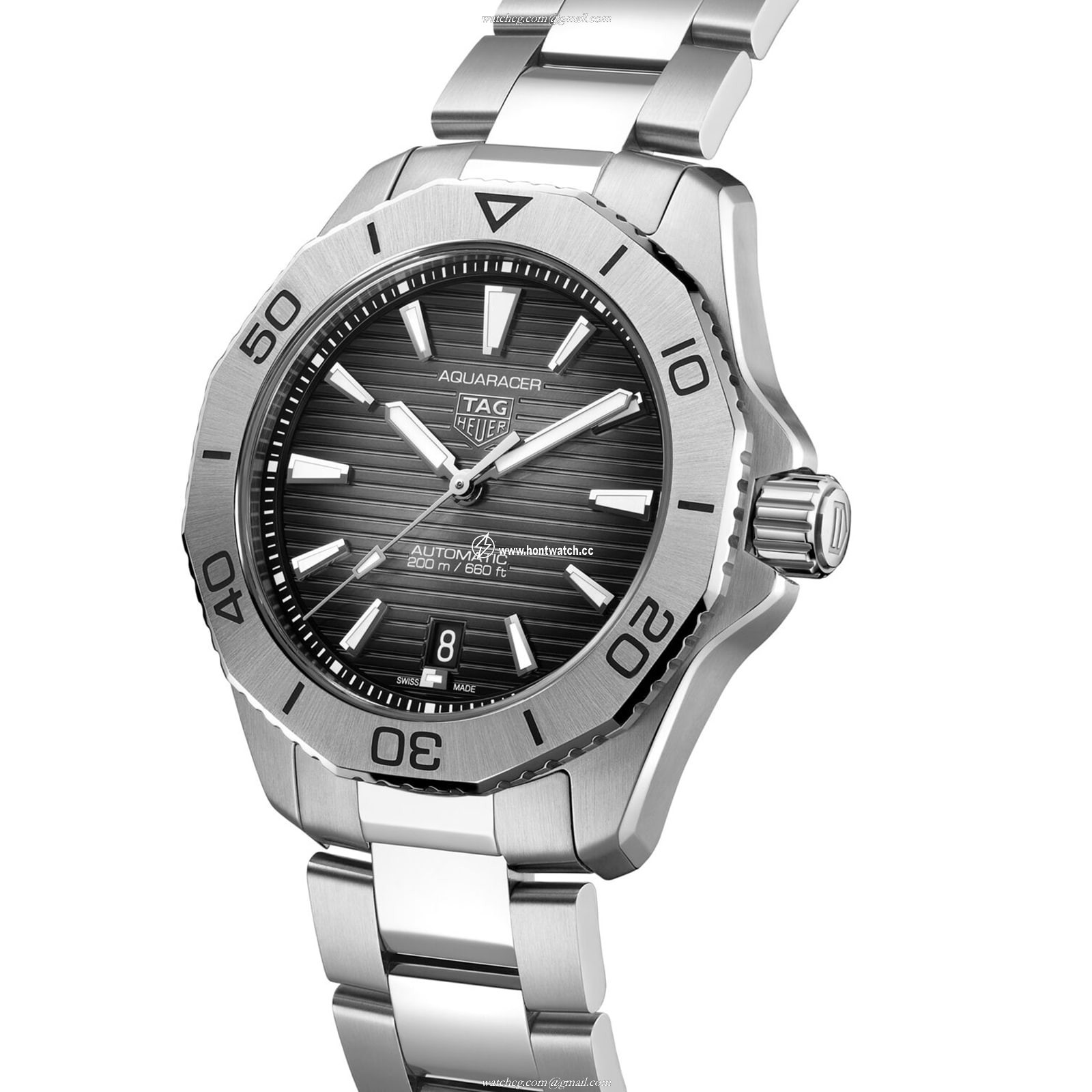 TAG Heuer Aquaracer WBP2110 Automatic Watch - 40mm Black Dial Stainless Steel - Image 2