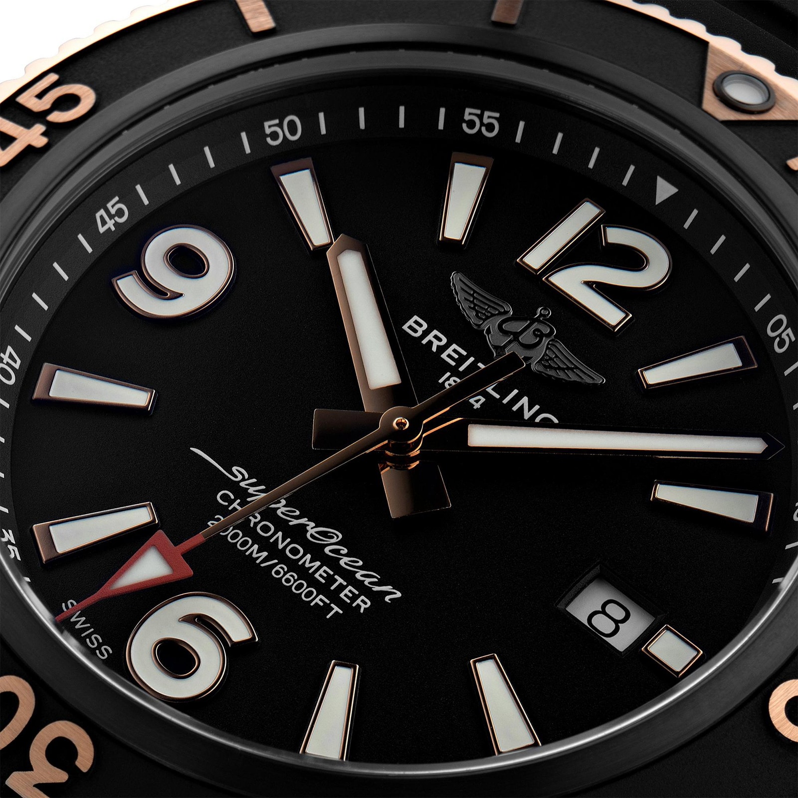 Breitling Superocean Automatic 46mm Black Dial - Stainless Steel Rubber Strap - Image 3