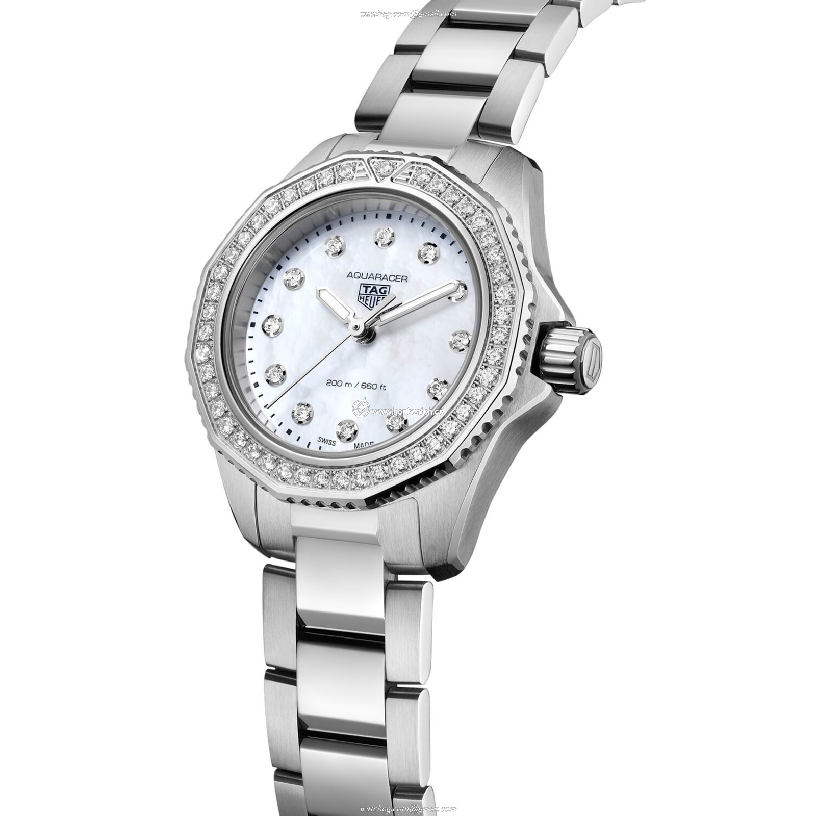 TAG Heuer Aquaracer WBP1417.BA0622 | 30mm White Dial | Diamond Bezel - Image 2