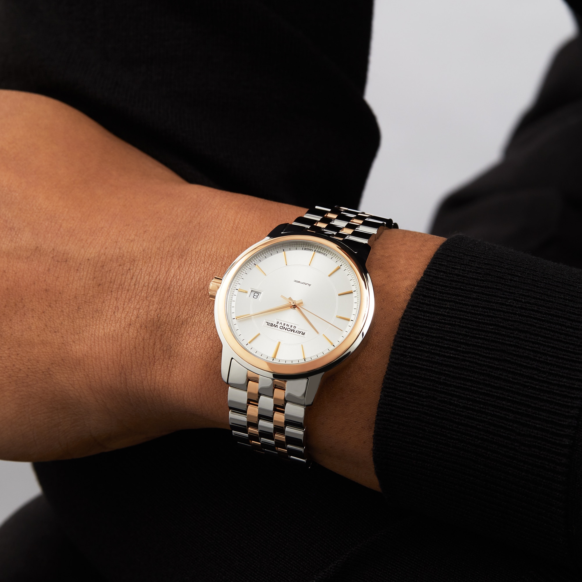 Raymond Weil Maestro Automatic Watch - 40mm Silver Dial | Rose Gold & Steel - Image 3