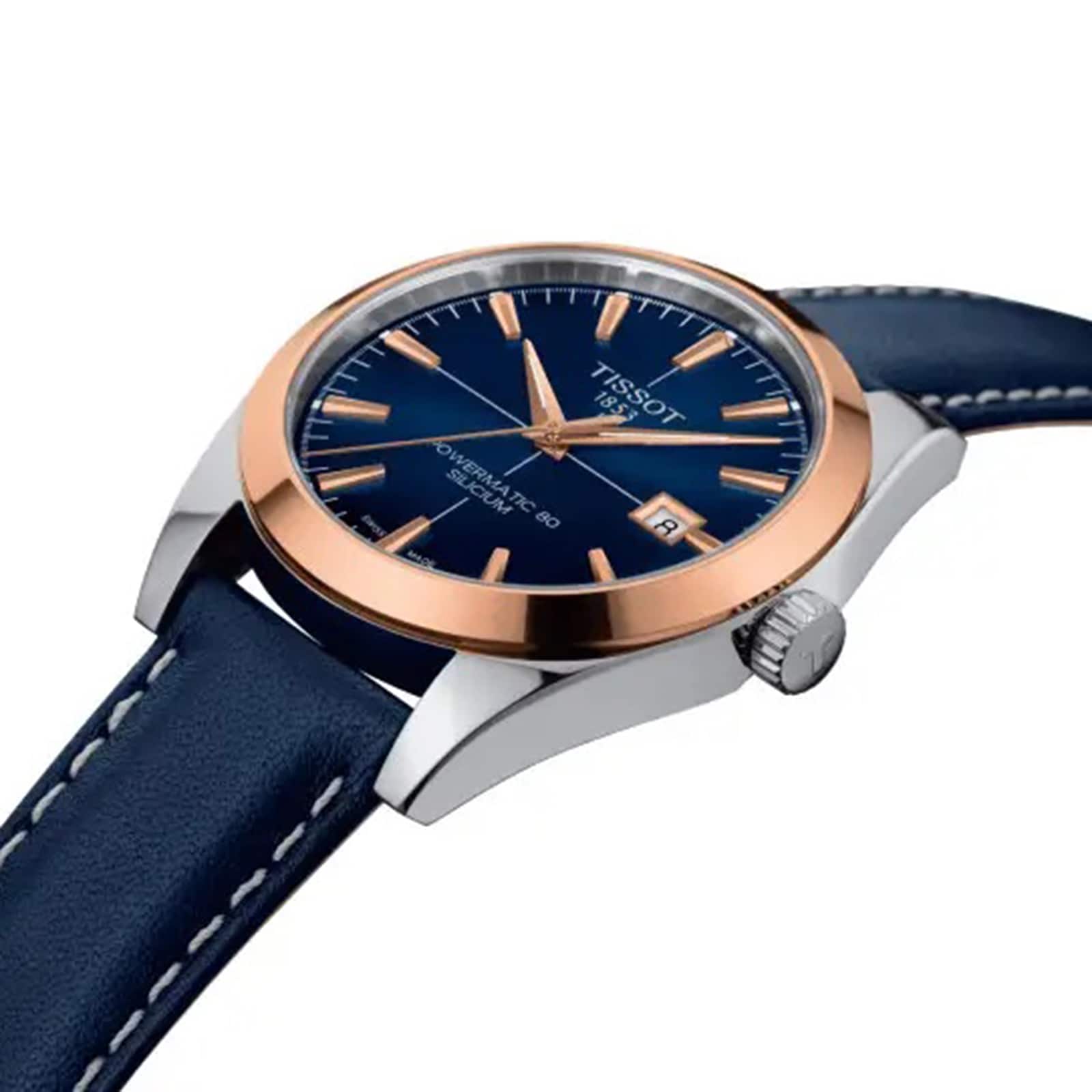 Tissot T-Classic Gentleman | 40mm Blue Dial | Stainless Steel & Leather | Quartz - Image 3