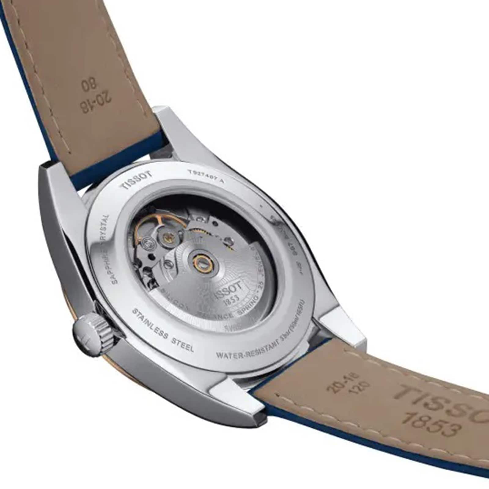 Tissot T-Classic Gentleman | 40mm Blue Dial | Stainless Steel & Leather | Quartz - Image 4