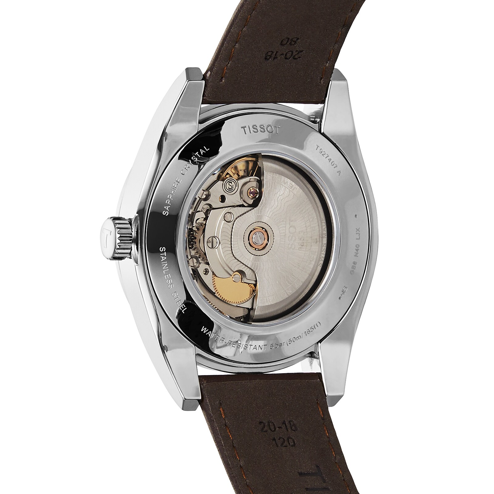 Tissot T-Gold Automatic Watch - 40mm Stainless Steel & Rose Gold - Brown Dial - Image 4