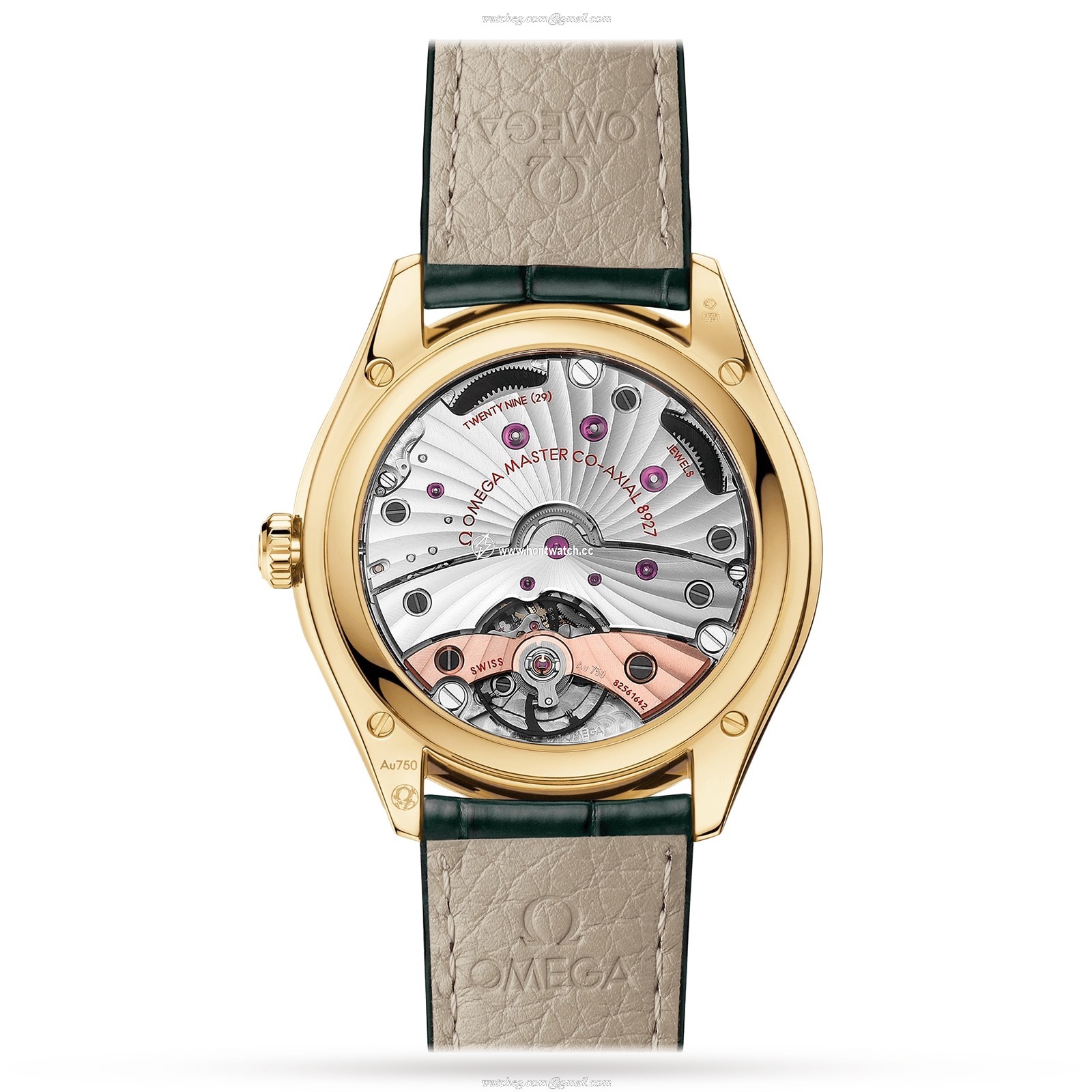 Omega Tresor 40mm 18ct Yellow Gold Green Dial Watch | Alligator Strap - Image 2