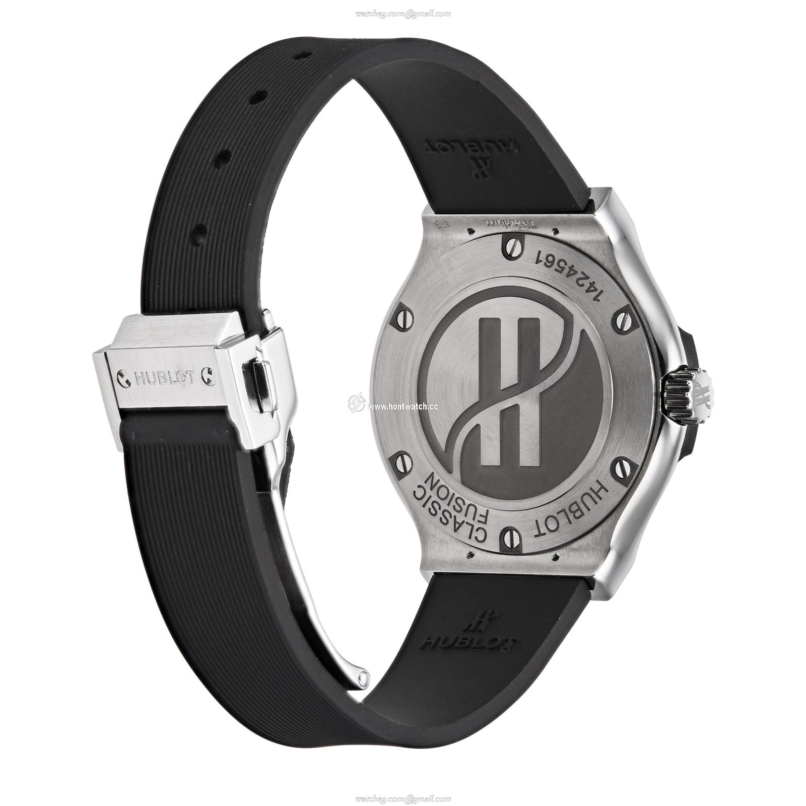Hublot Classic Fusion 33mm Titanium Quartz Watch - Black Dial & Rubber Strap - Image 2
