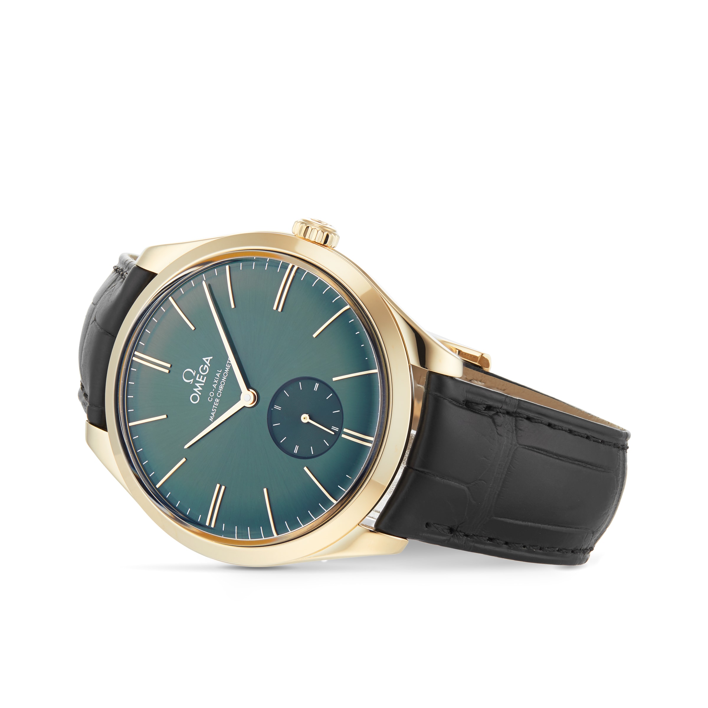Omega Tresor 40mm 18ct Yellow Gold Green Dial Watch | Alligator Strap - Image 4