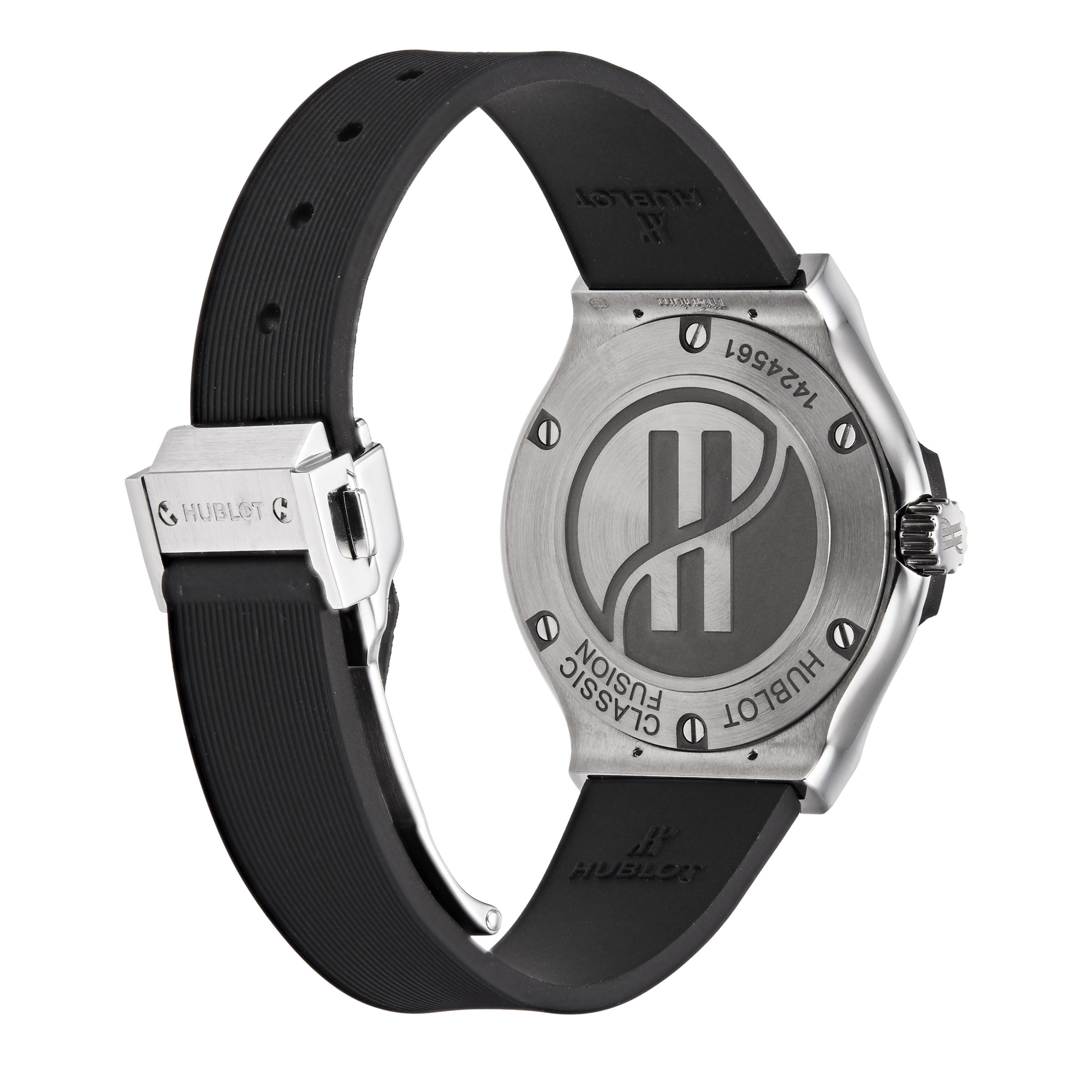 Hublot Classic Fusion 33mm Titanium Quartz Watch - Black Dial & Rubber Strap - Image 3