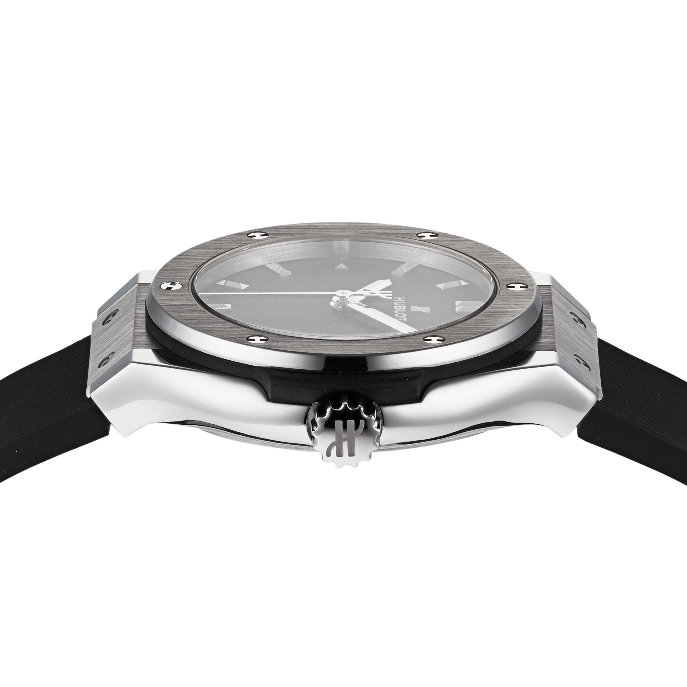 Hublot Classic Fusion 33mm Titanium Quartz Watch - Black Dial & Rubber Strap - Image 4