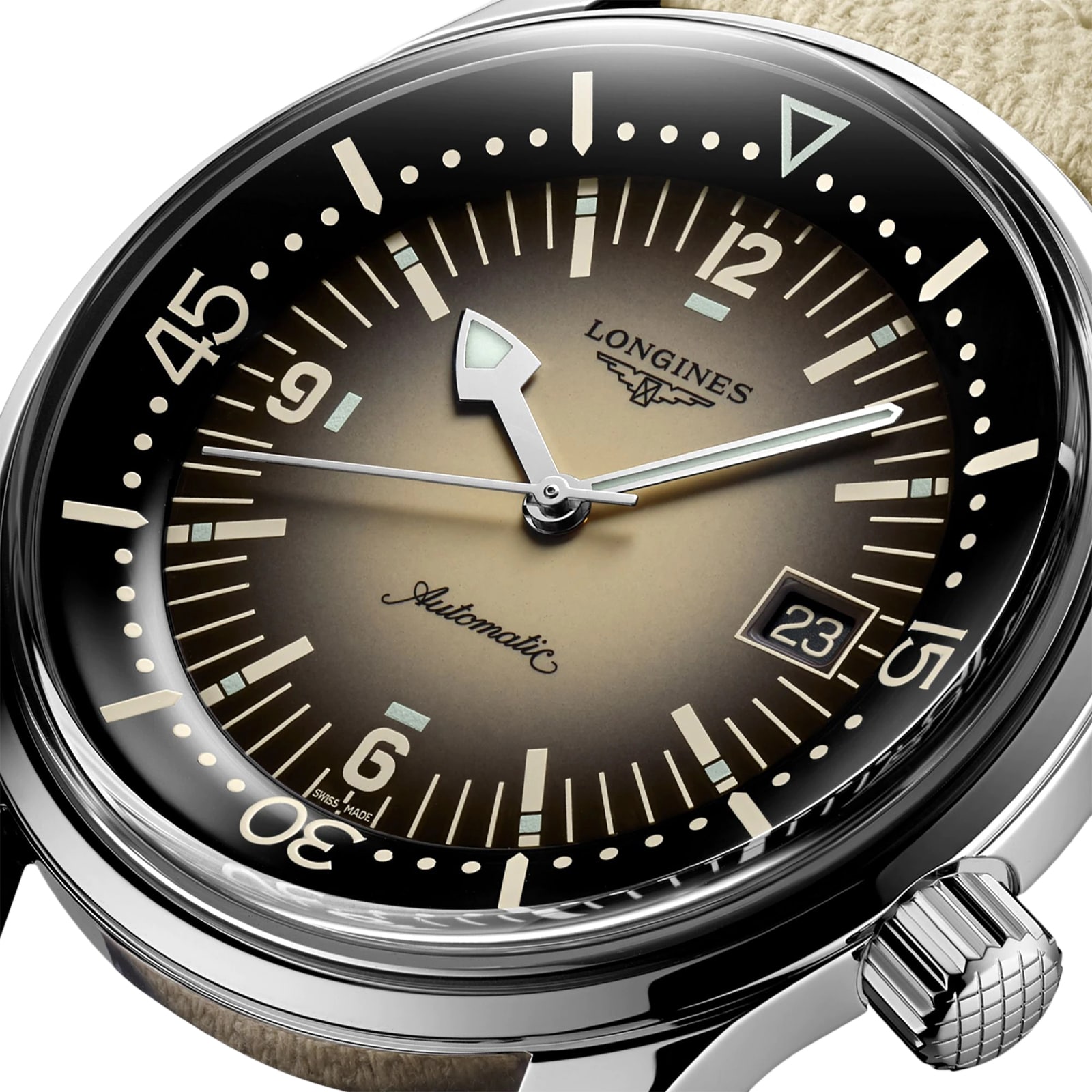 Longines Legend Diver L37744302 | 42mm Automatic | Stainless Steel Beige Dial - Image 4