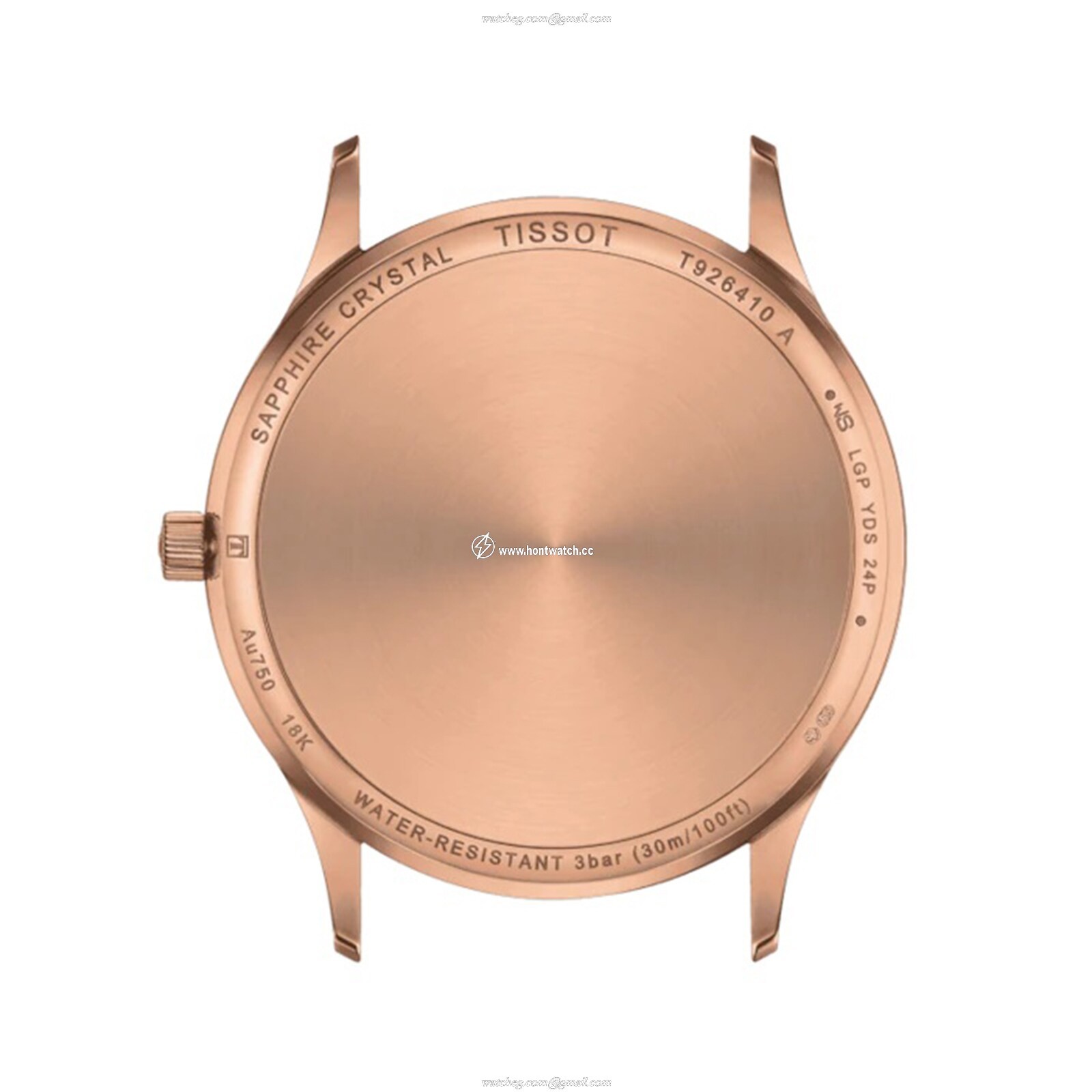 Tissot T-Gold 40mm 18ct Rose Gold Quartz Watch - Black Dial & Calfskin Strap - Image 2