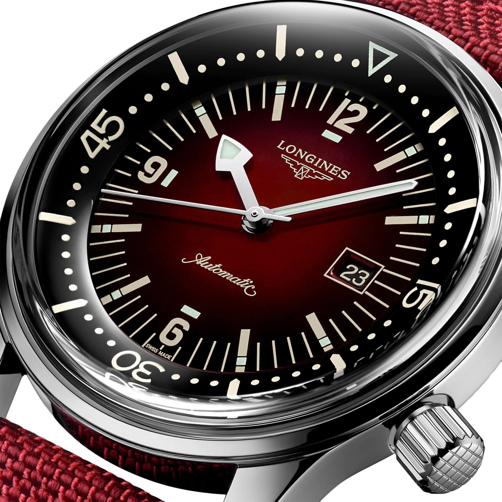 Longines Legend Diver L33744402 | 36mm Red Dial | Automatic Watch - Image 4