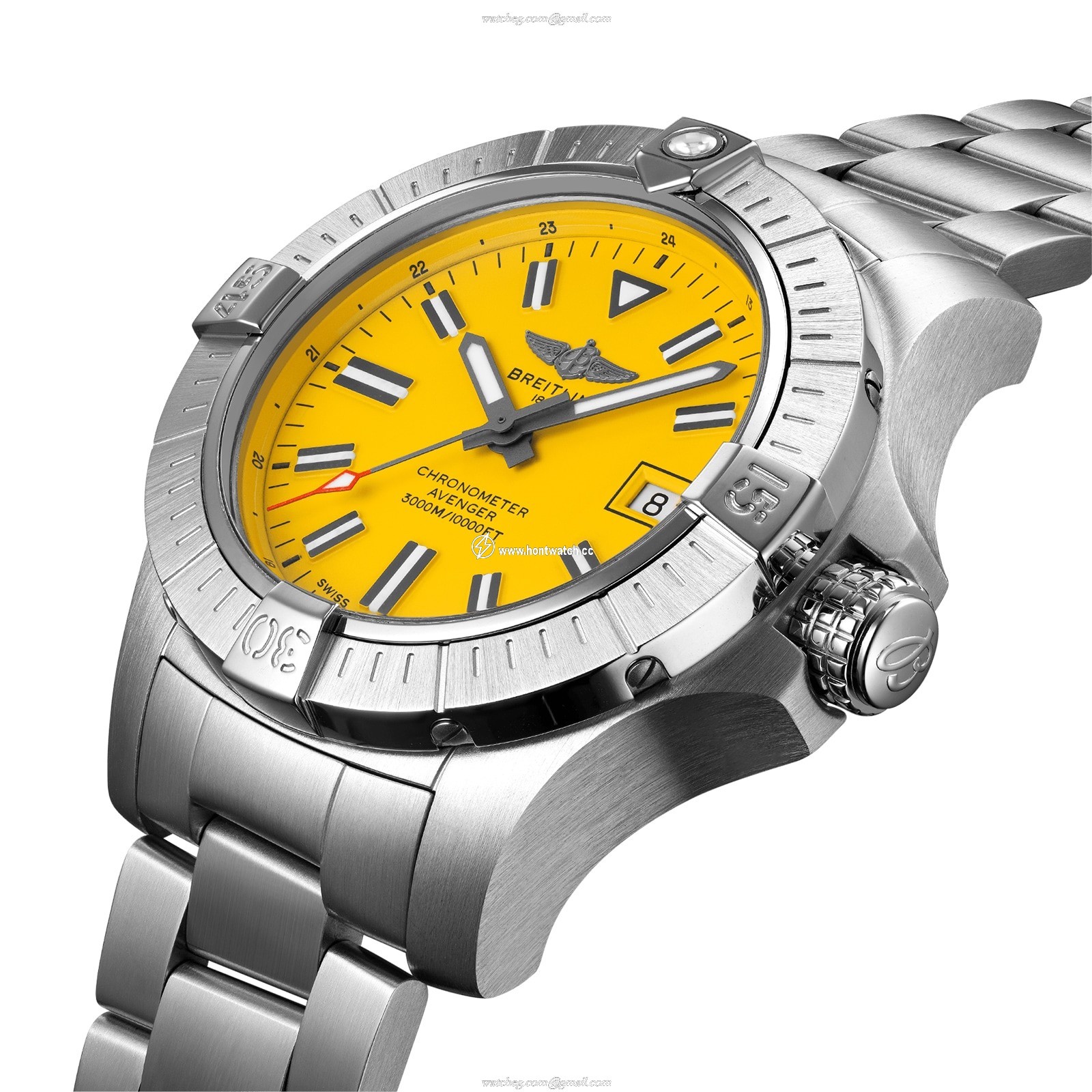 Breitling Avenger Automatic 45mm | Yellow Dial | Stainless Steel Replica - Image 2