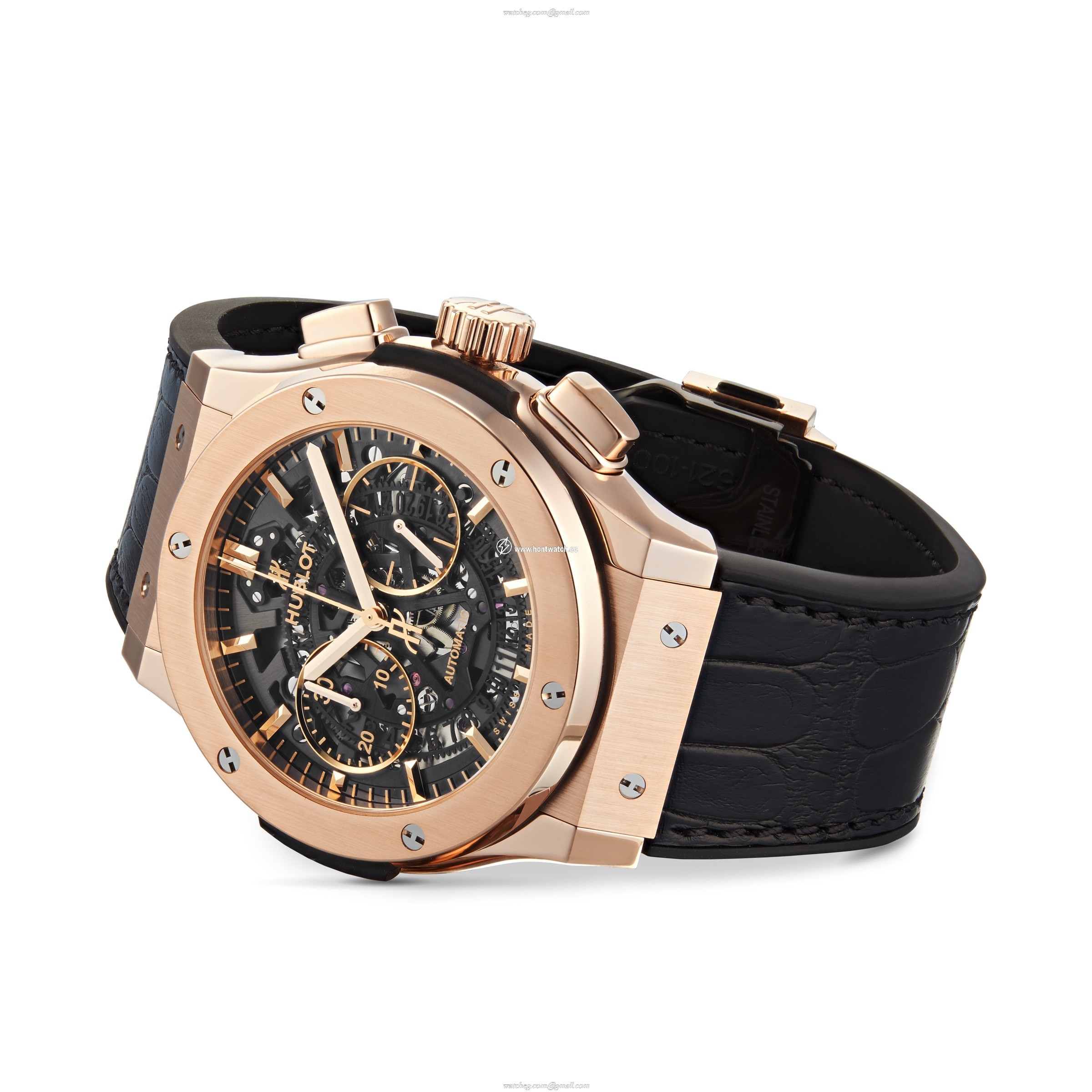 Hublot 525.OX.0180.LR | 45mm Rose Gold Automatic Skeleton Watch - Image 2