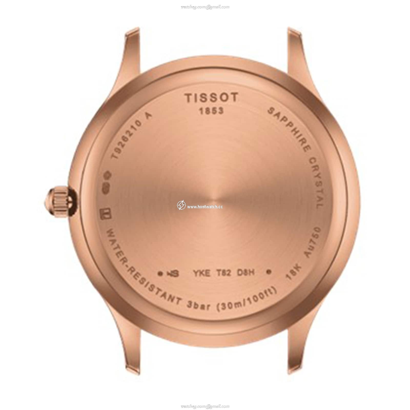 Tissot T-Gold 18ct Rose Gold Quartz Watch | Silver Dial 32mm | Leather Strap - Image 2