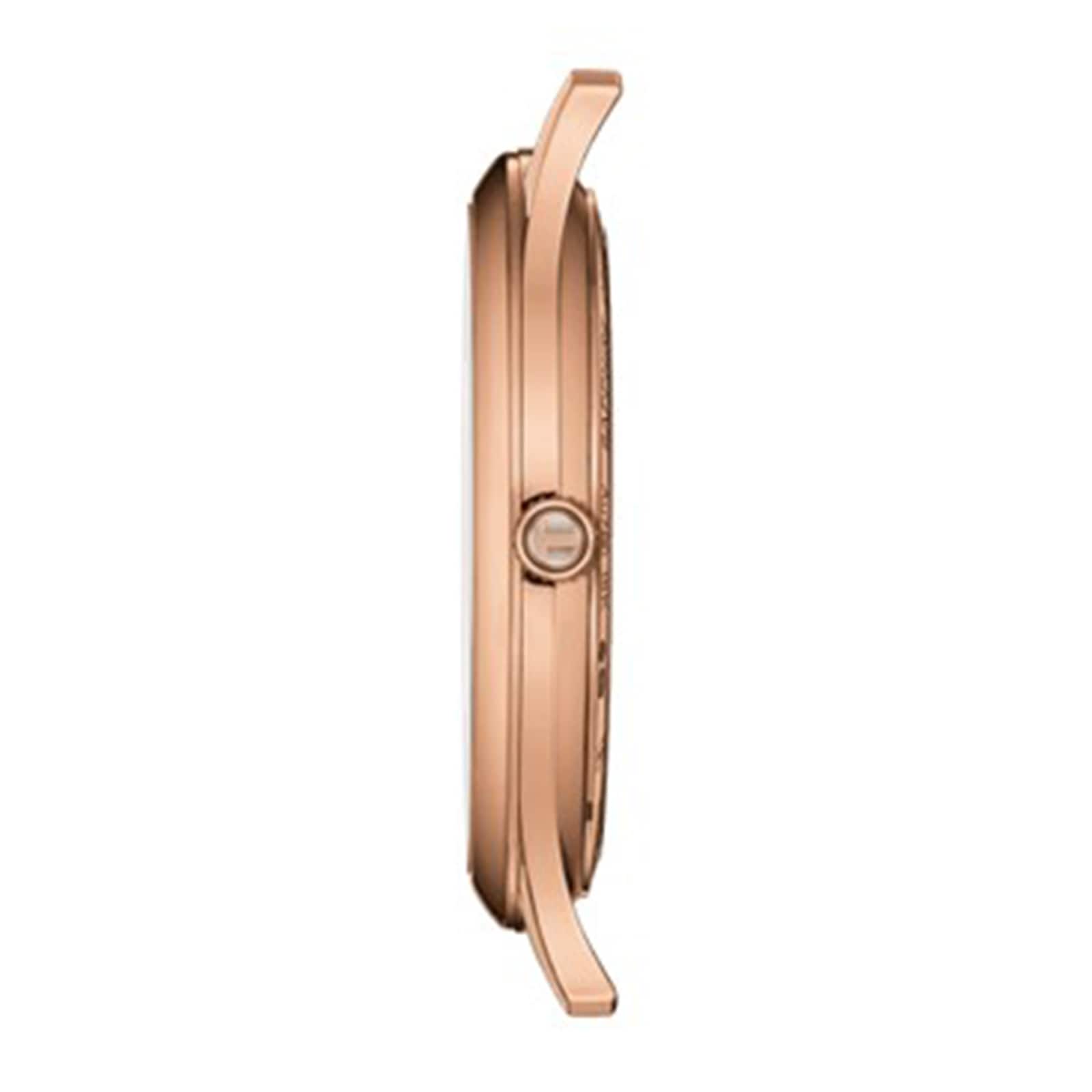 Tissot T-Gold 18ct Rose Gold Quartz Watch | Silver Dial 32mm | Leather Strap - Image 3