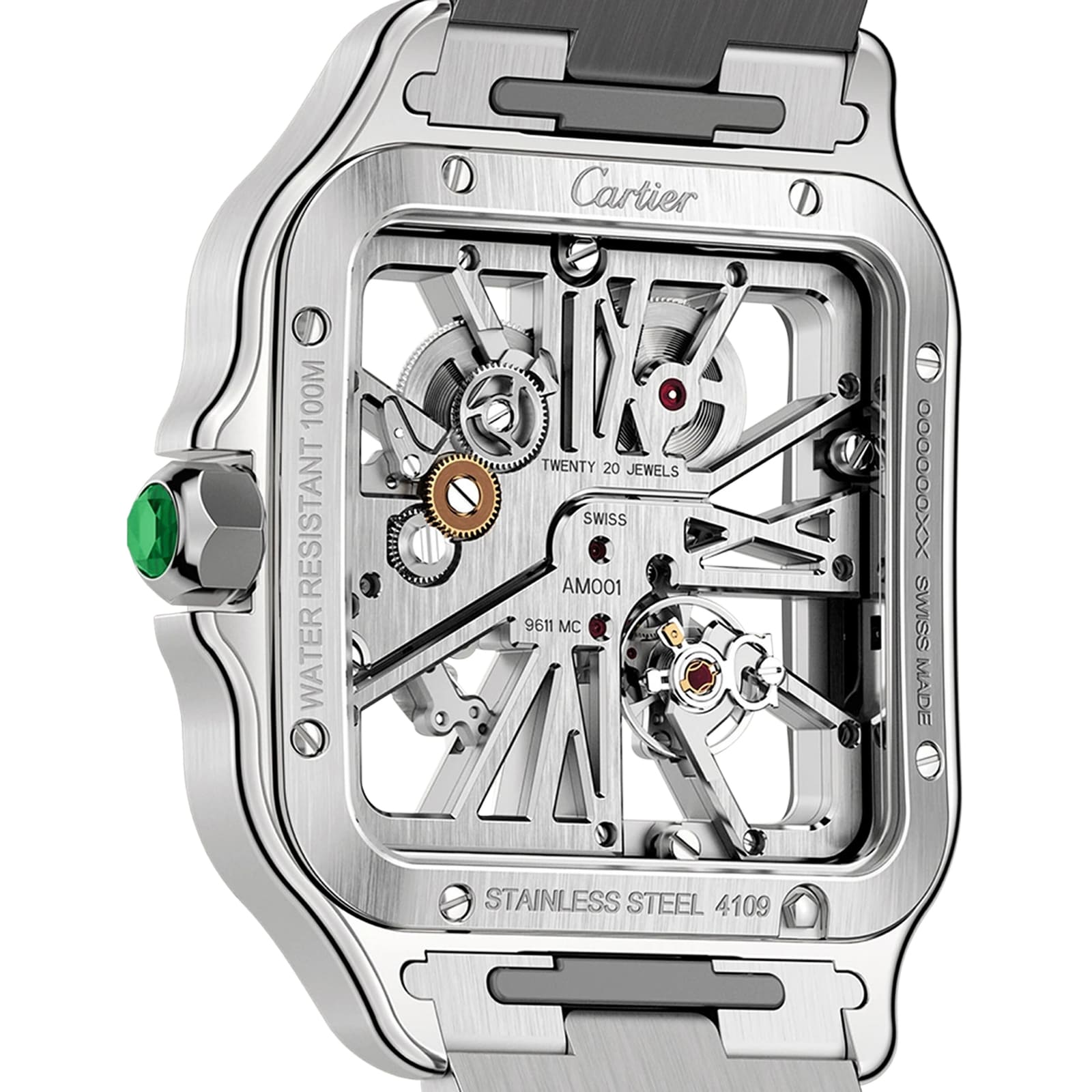 Cartier Santos de Cartier WHSA0028 - 40mm Steel Skeleton Manual Watch - Image 3