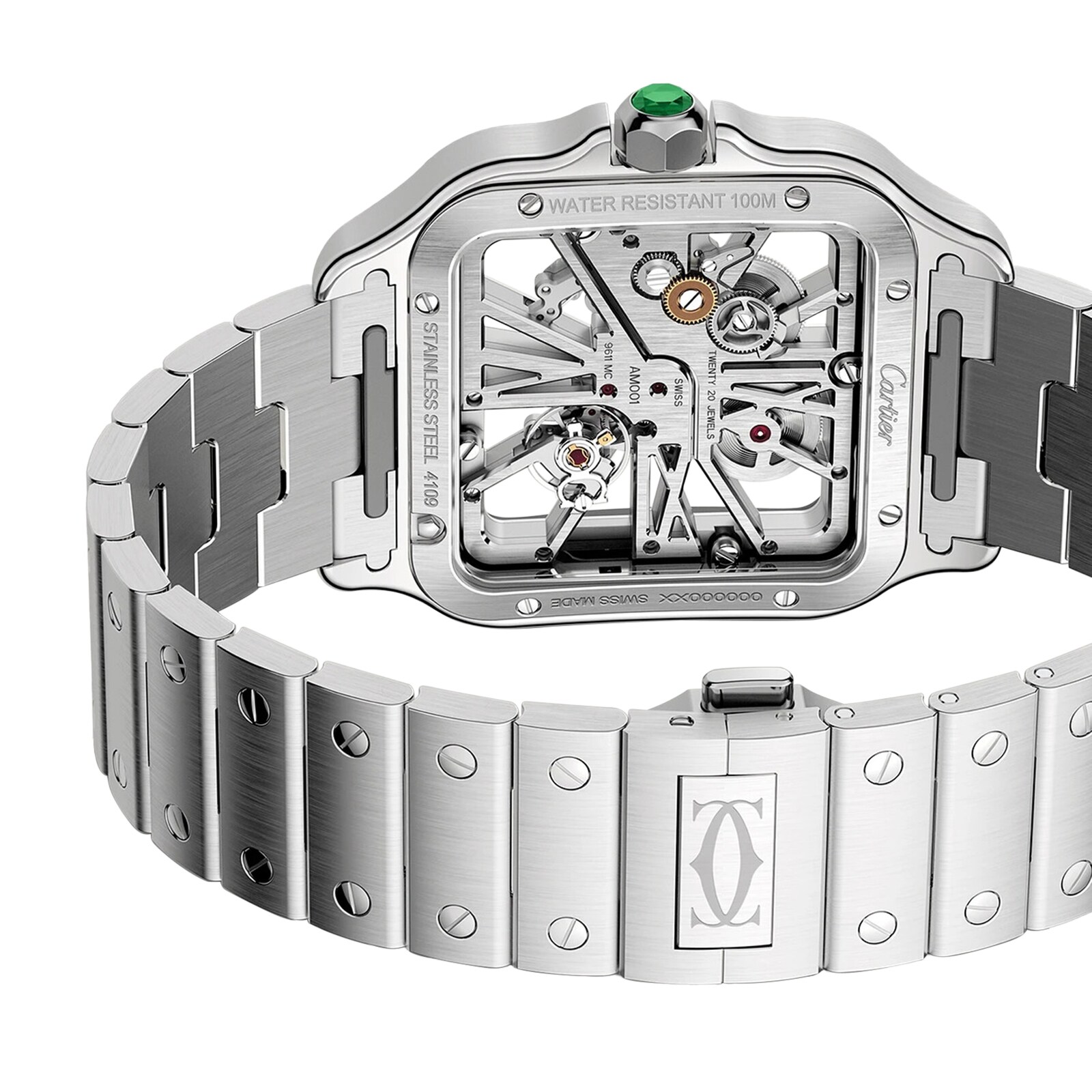 Cartier Santos de Cartier WHSA0028 - 40mm Steel Skeleton Manual Watch - Image 4