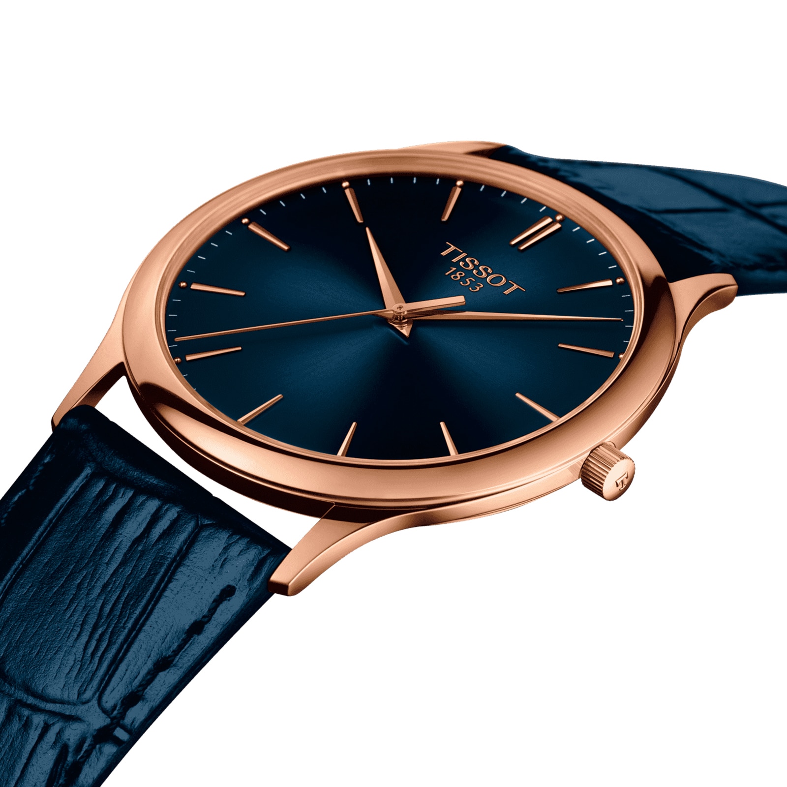 Tissot T-Gold Replica Watch - 40mm Rose Gold Case & Blue Dial - Quartz - Image 3
