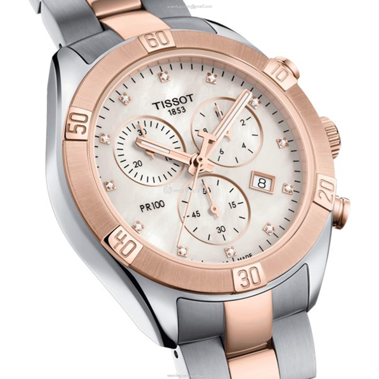 Tissot T-Classic PR 100 | 38mm Mother of Pearl Dial | Diamond Markers & Rose Gold - Image 2