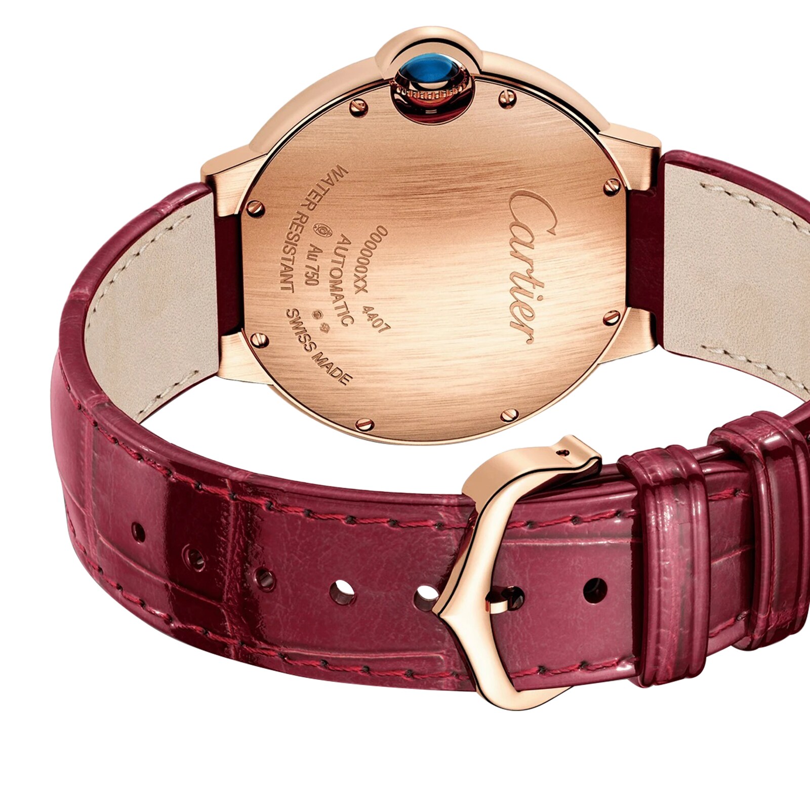 Cartier Ballon Bleu 36mm Rose Gold Automatic Watch - Silver Dial & Diamonds - Image 3