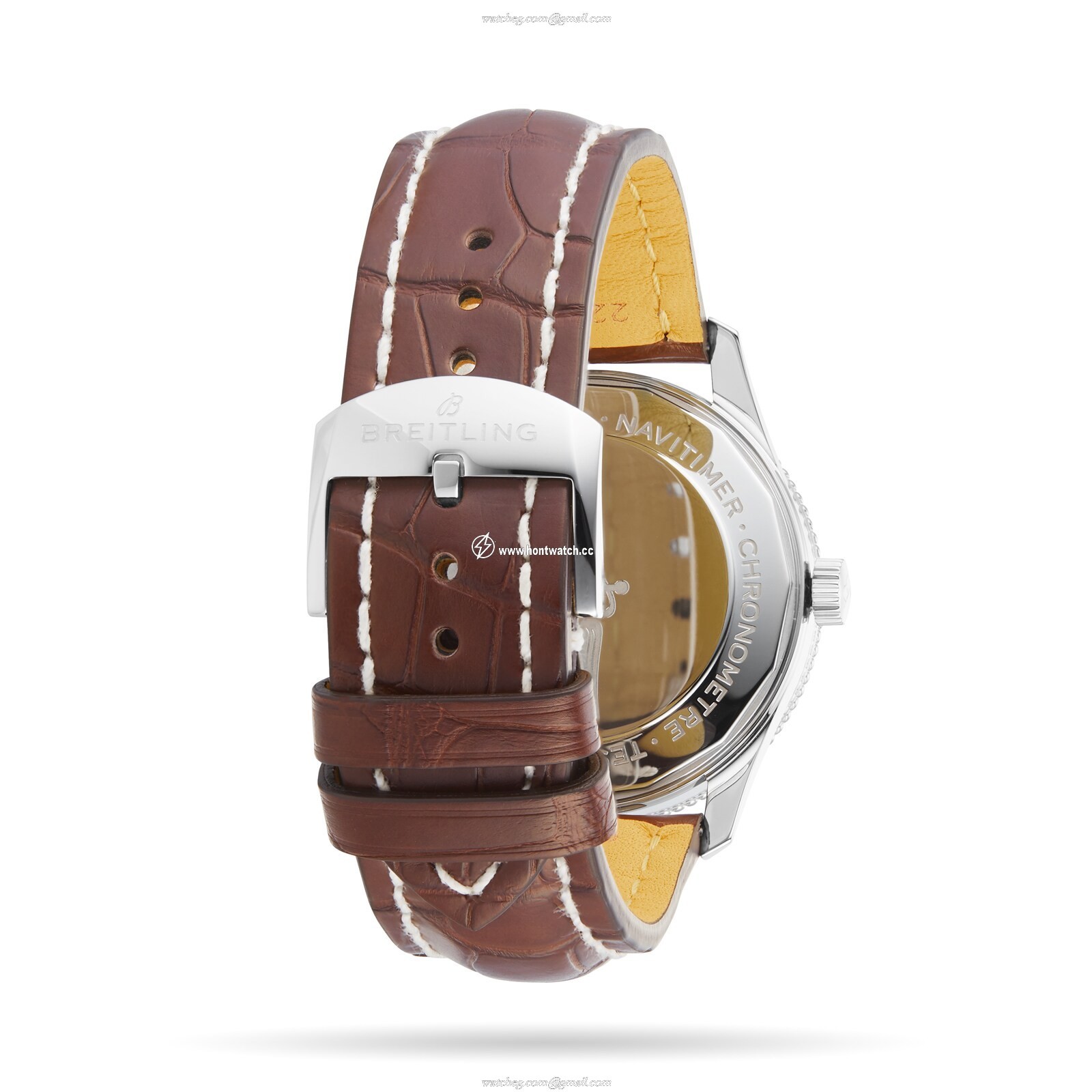 Breitling Navitimer 41mm Automatic Silver Dial - Stainless Steel Leather Watch - Image 2