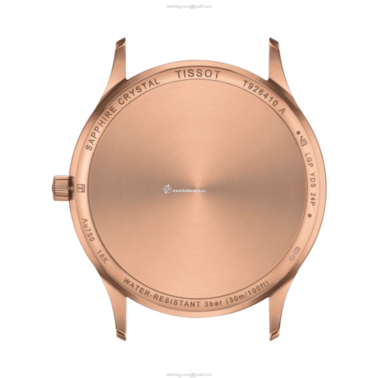 Tissot T-Gold 40mm 18ct Rose Gold Quartz Watch - Silver Dial Roman Numerals - Image 2