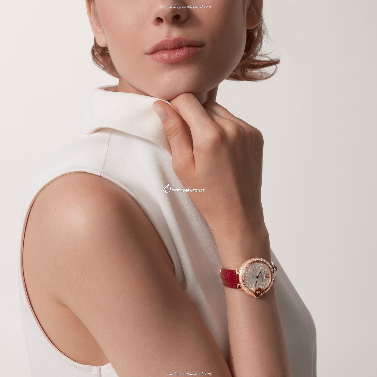 Cartier Ballon Bleu de Cartier 33mm Rose Gold Automatic Watch - Silver Dial - Image 2