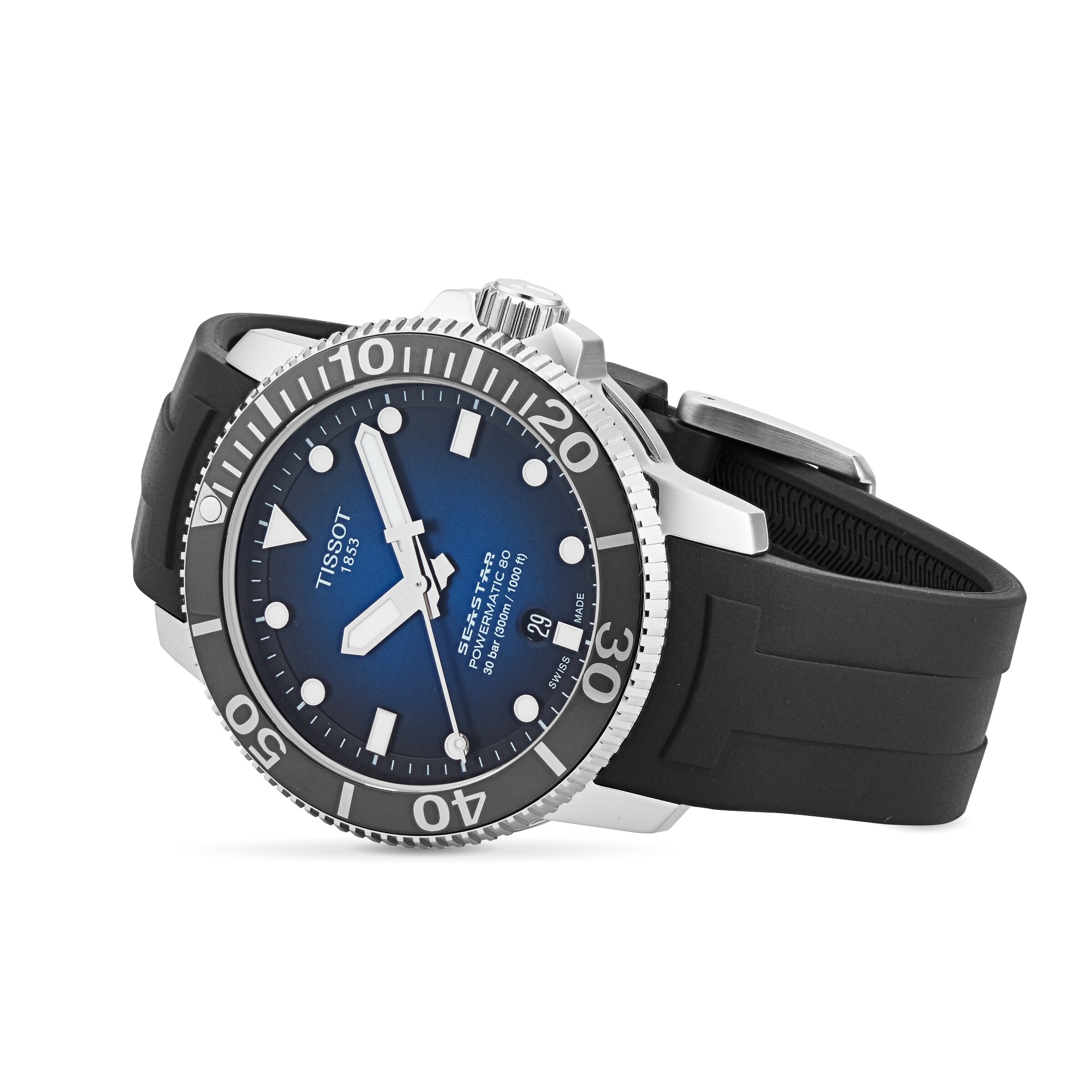 Tissot Seastar Automatic Black Dial - 43mm Stainless Steel - 300M Water Resistant - Image 3
