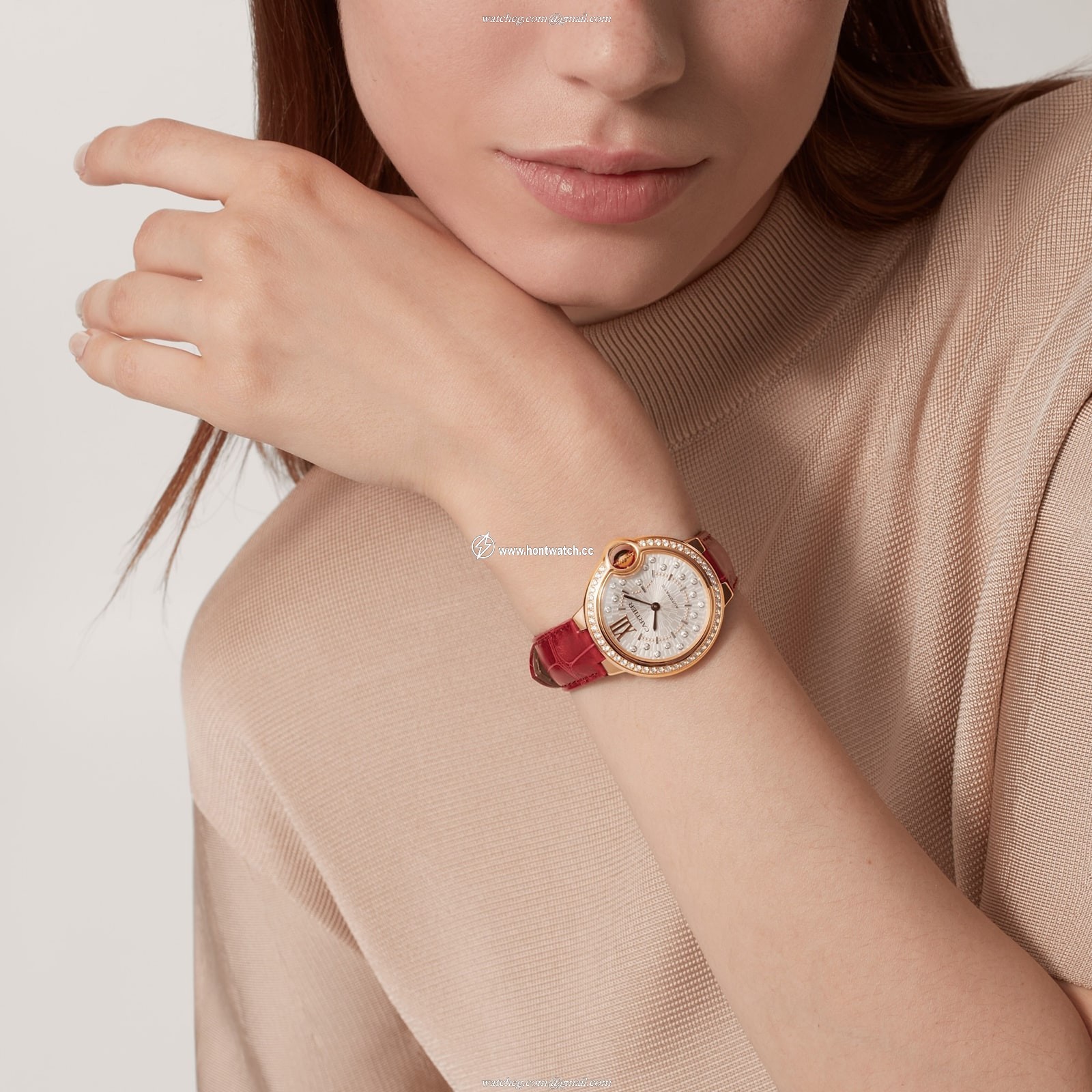 Cartier Ballon Bleu de Cartier 33mm Rose Gold Automatic Watch - Silver Dial - Image 2
