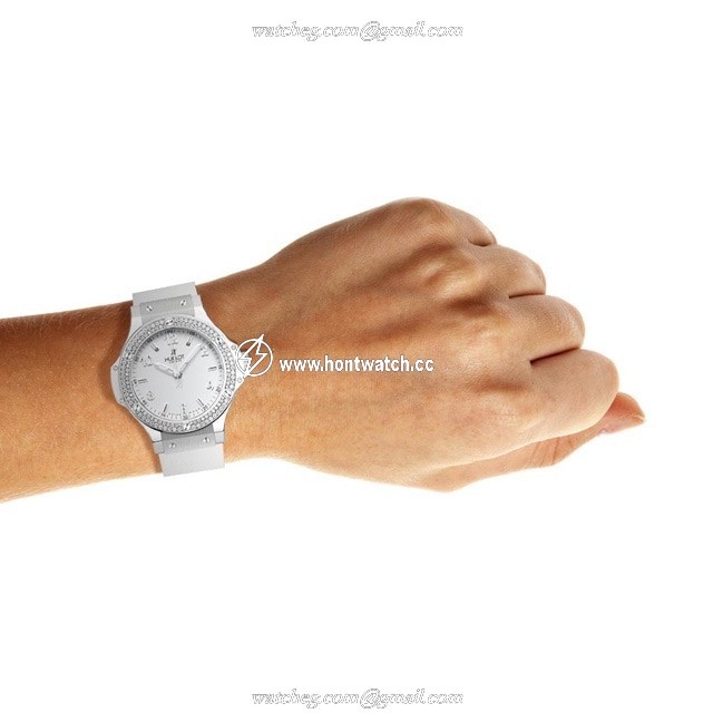 Hublot Big Bang 38mm Stainless Steel & Diamond Bezel | White Dial Quartz Watch - Image 2
